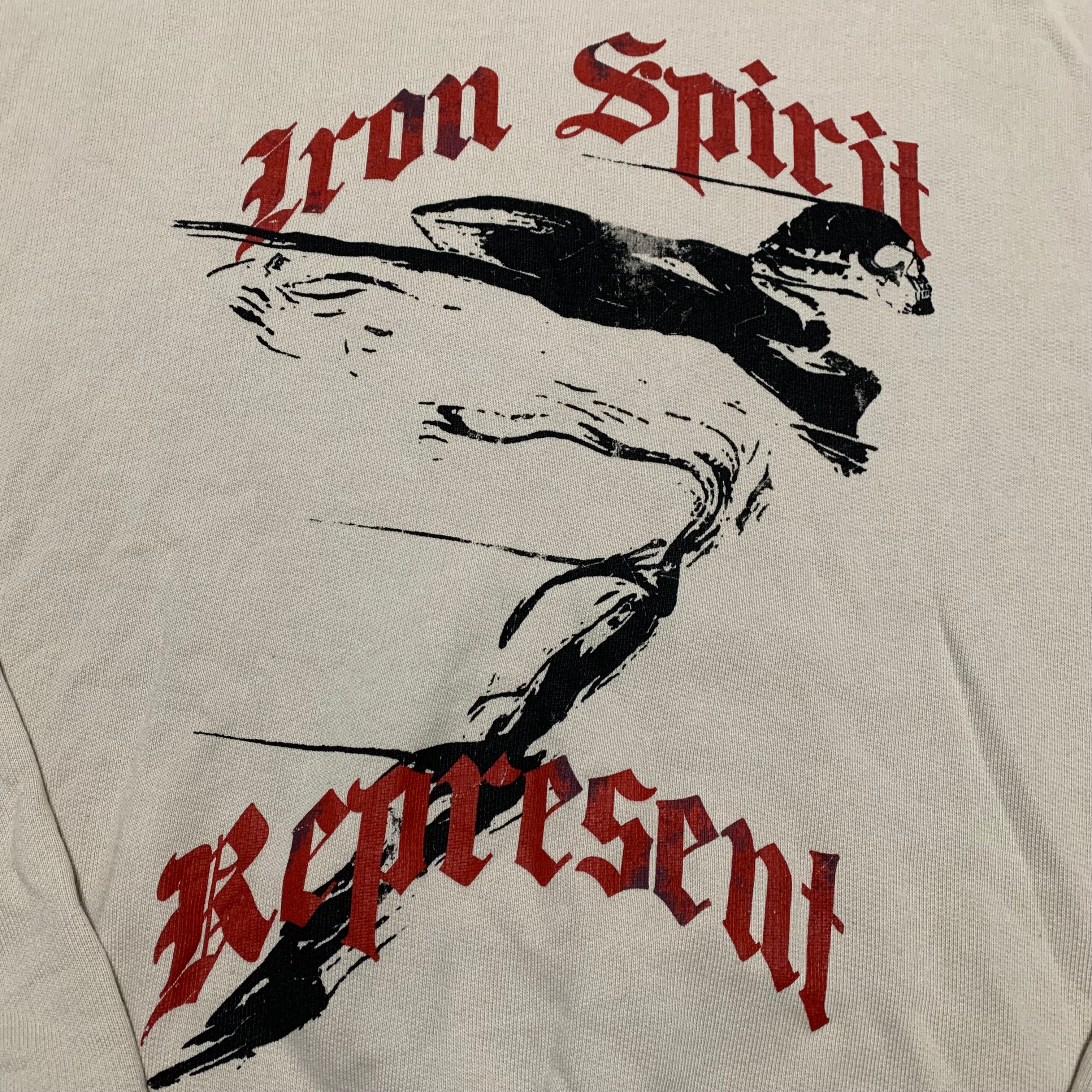 Represent Small Iron Spirit Vintage White Sweatshirt Crewneck