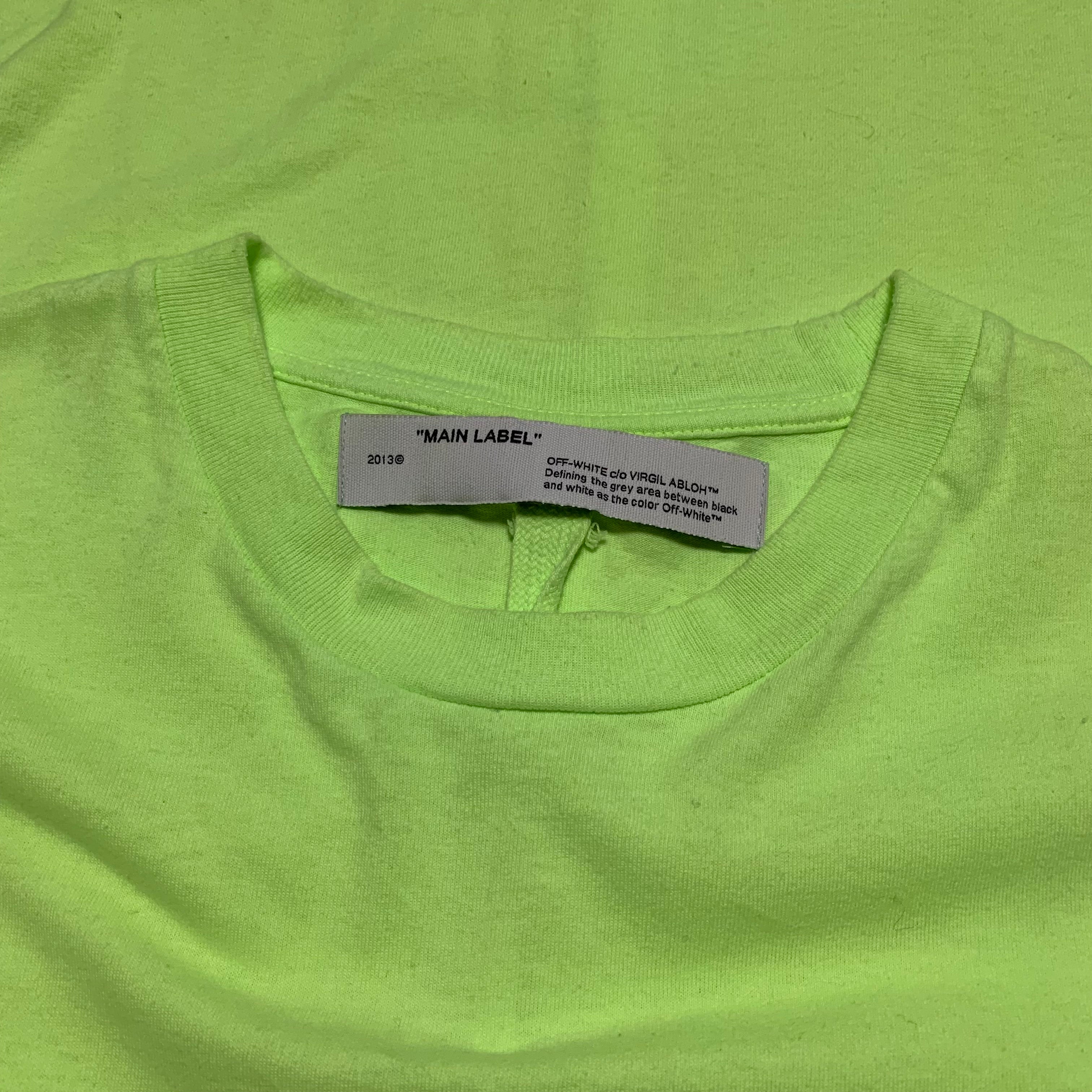 Off White Small Neon Green Arrows Tee Virgil Abloh (OMAA027R20185032)