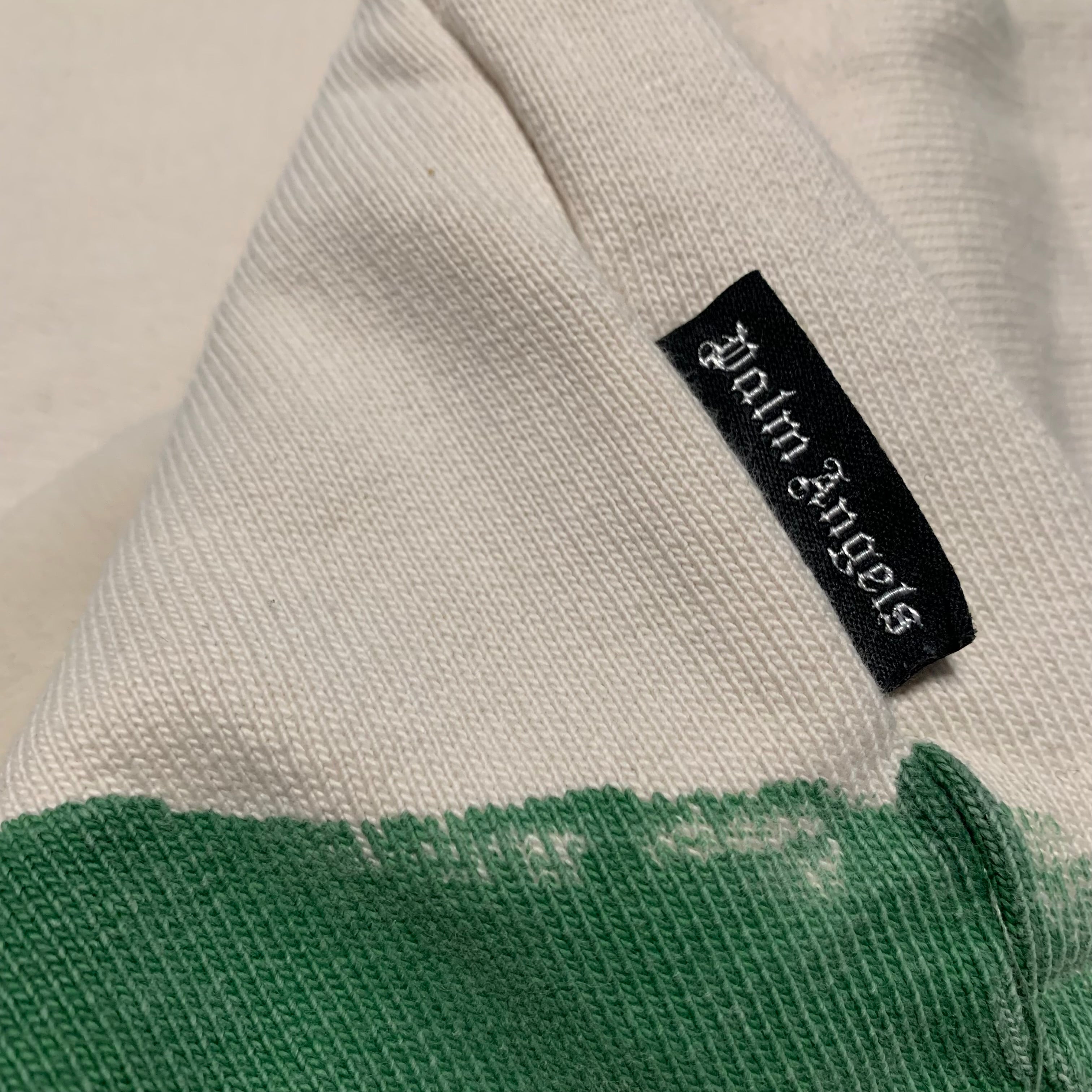 Palm Angels Small Brush Strokes Sweatshirt Crewneck White Beige Oversized Fit