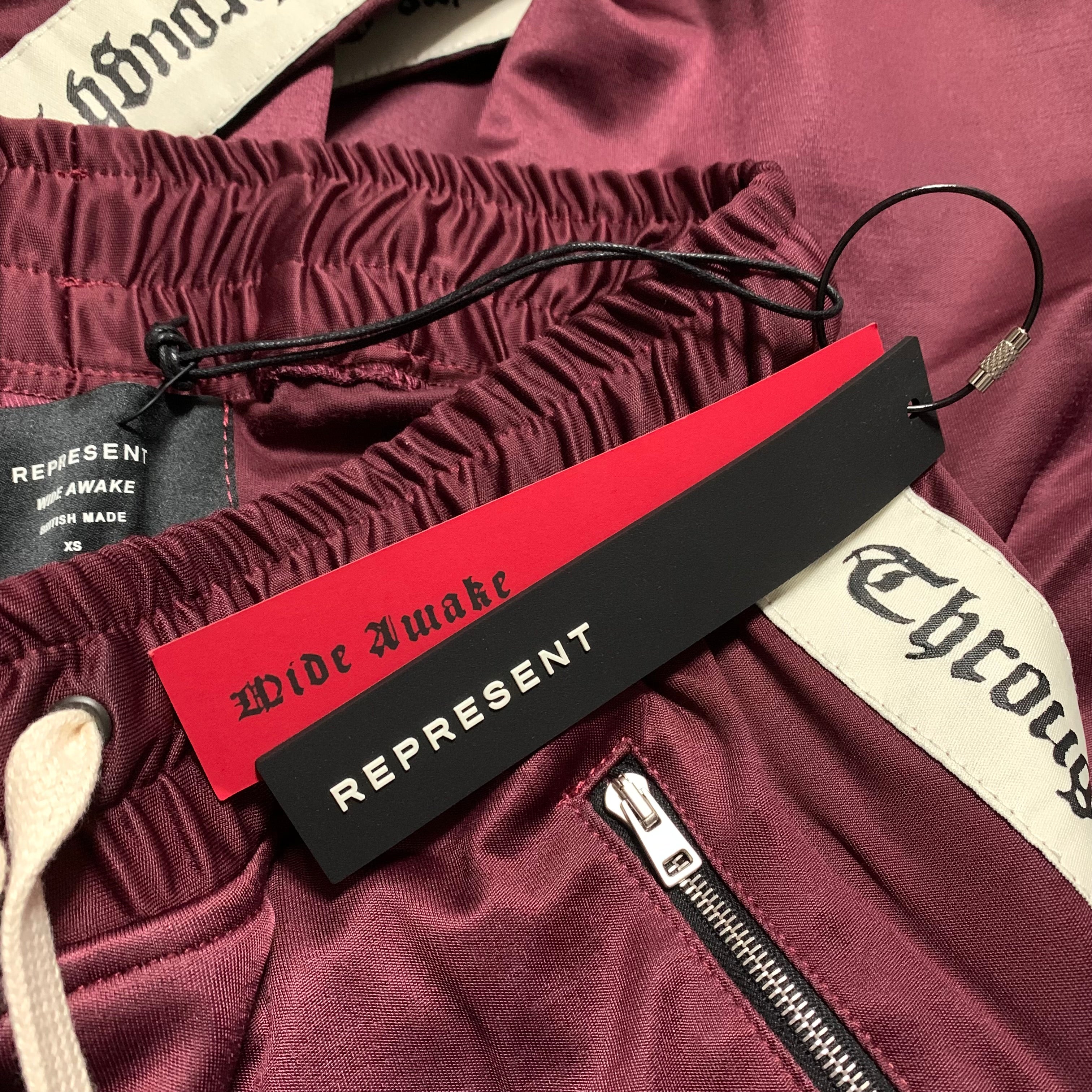 Represent XS Track Pants Bottoms Burgundy Wide Awake