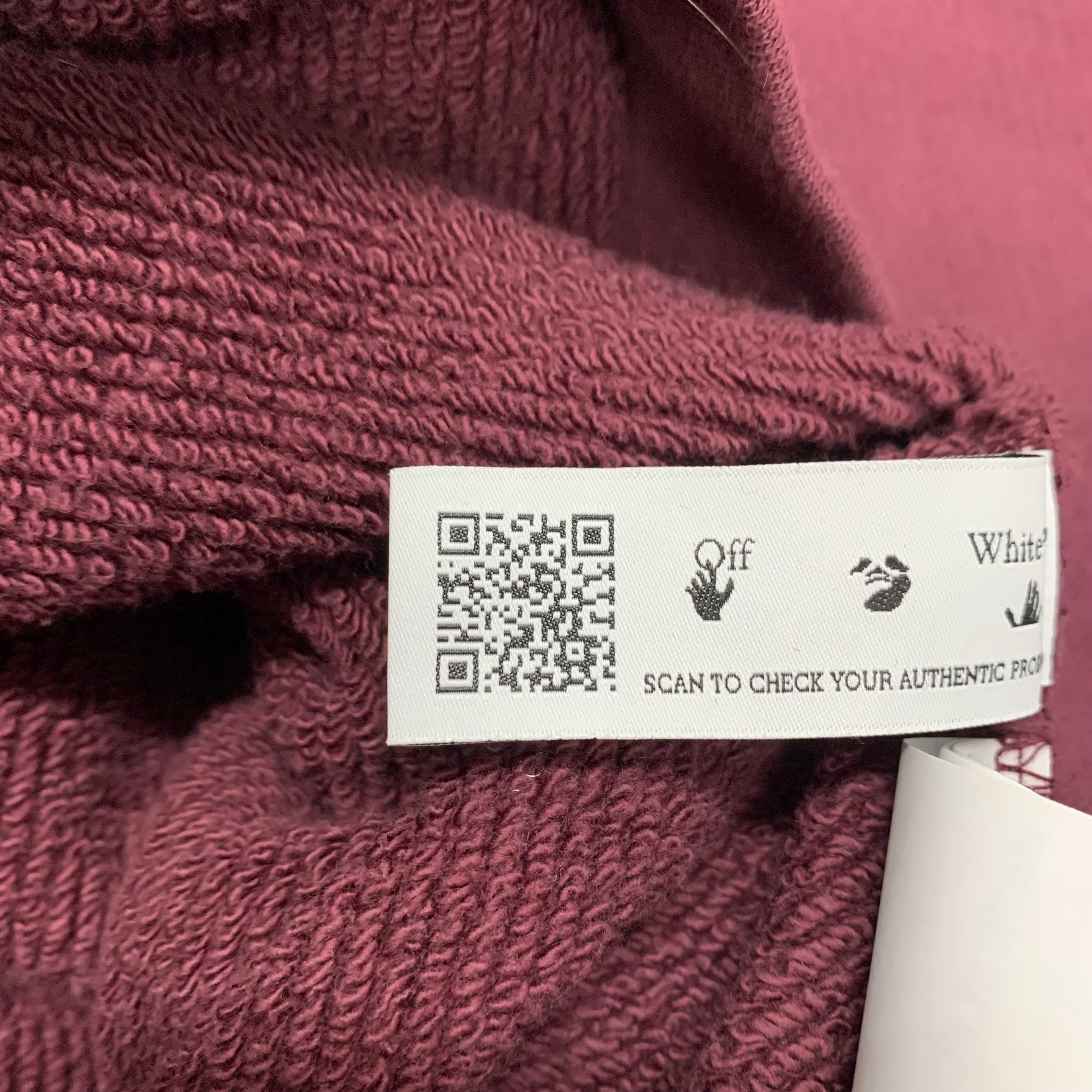 Off White Small Sweatshirt Off Graffiti Burgundy Red Crewneck Virgil Abloh