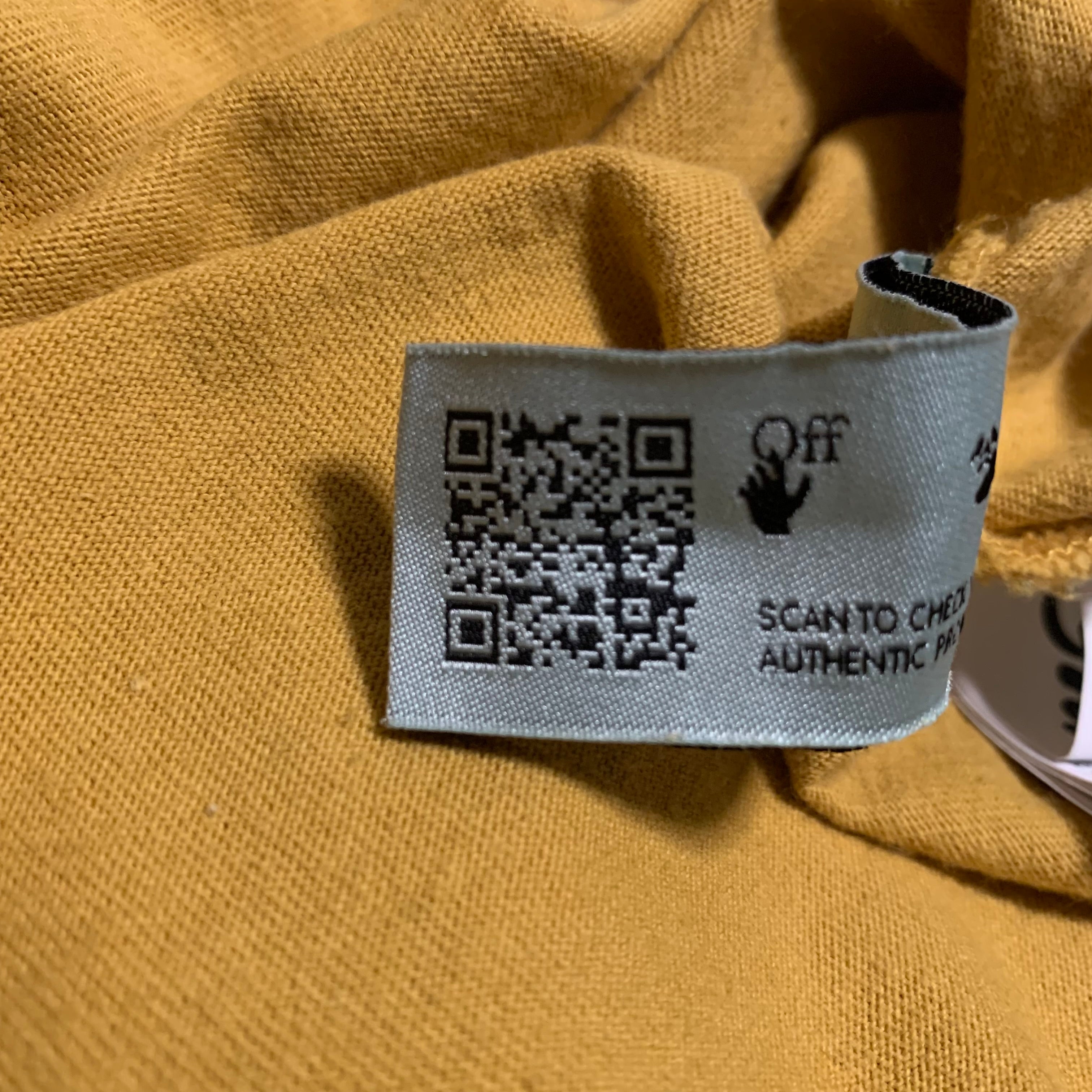 Off White Small Agreement Arrows Yellow Tee Virgil Abloh (OMAA027F20FAB013)