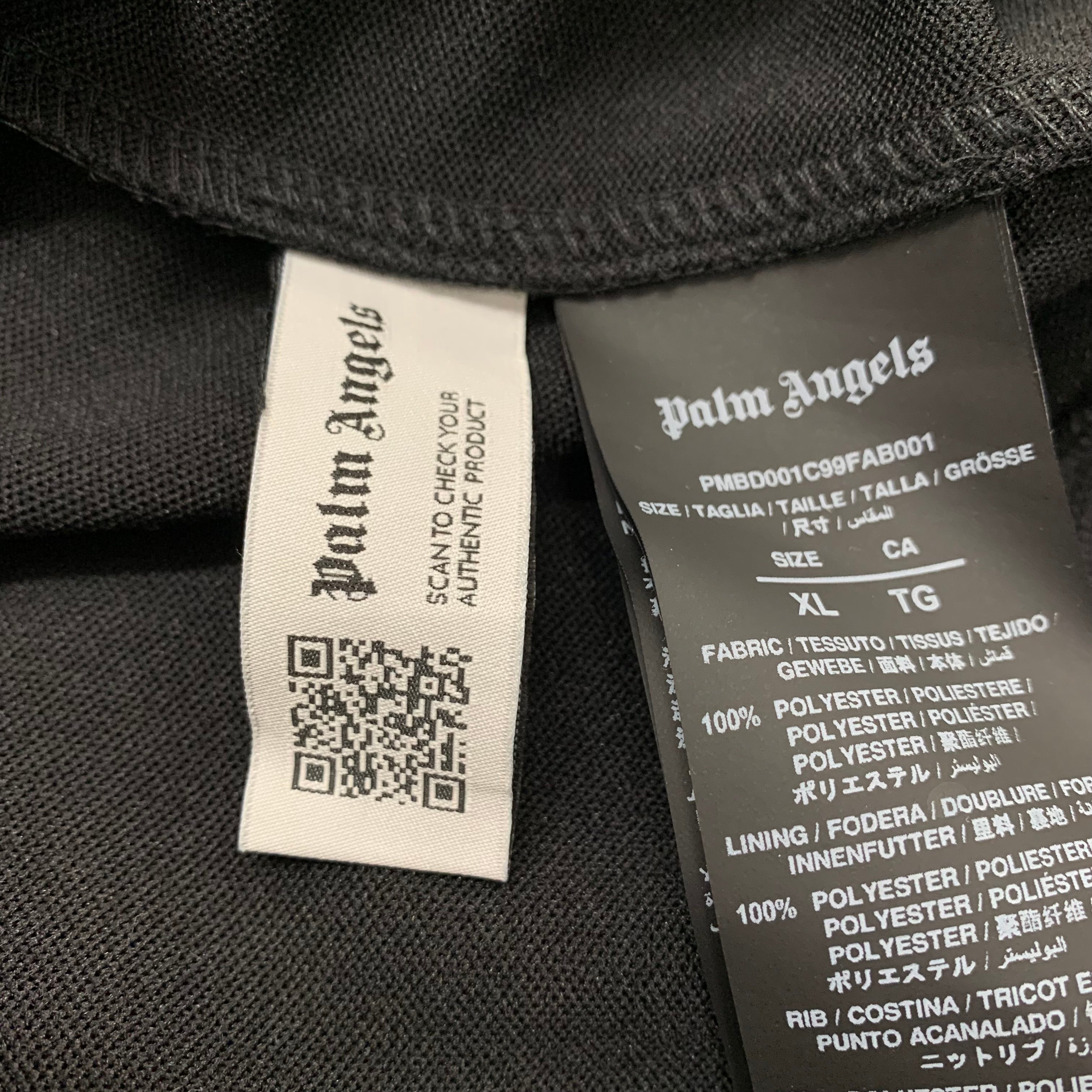 Palm Angels XL Jacket Classic Black Track Jacket Top