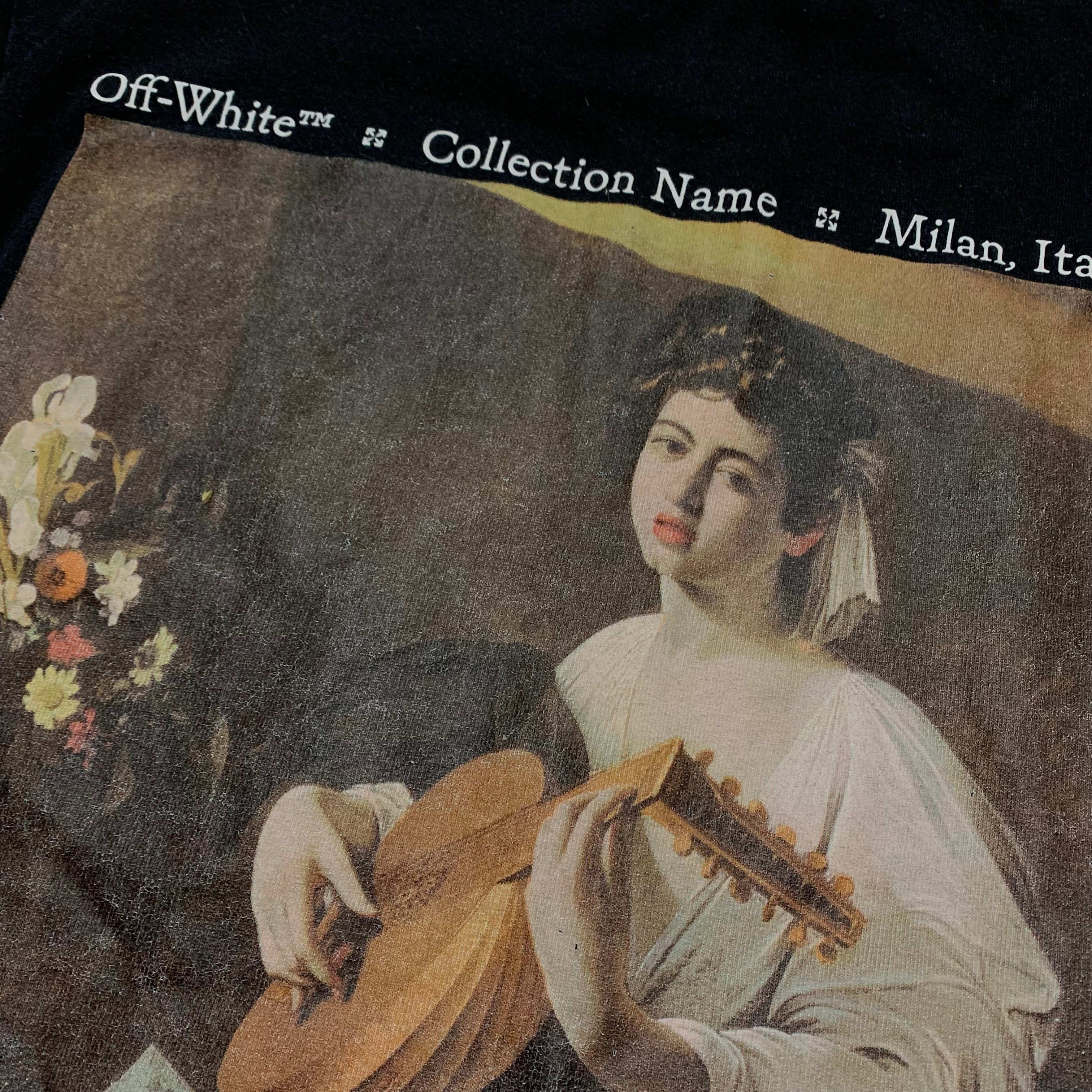 Off White Small Caravaggio Angel Black Tee Virgil Abloh