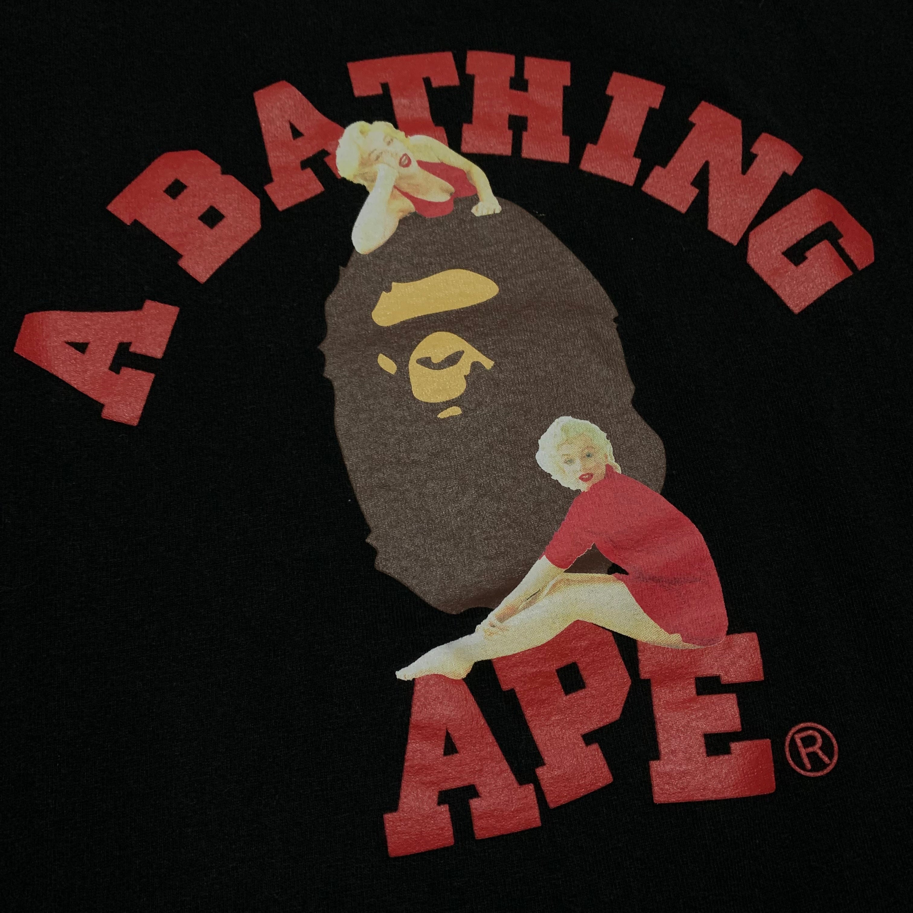 Bape x Marilyn Monroe Large College Black Tee A Bathing Ape 2020