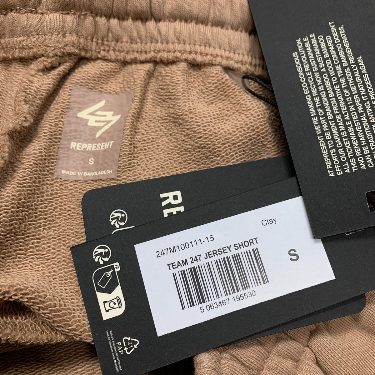 Represent Small Shorts Team 247 Clay Sweatpants Jogger Shorts