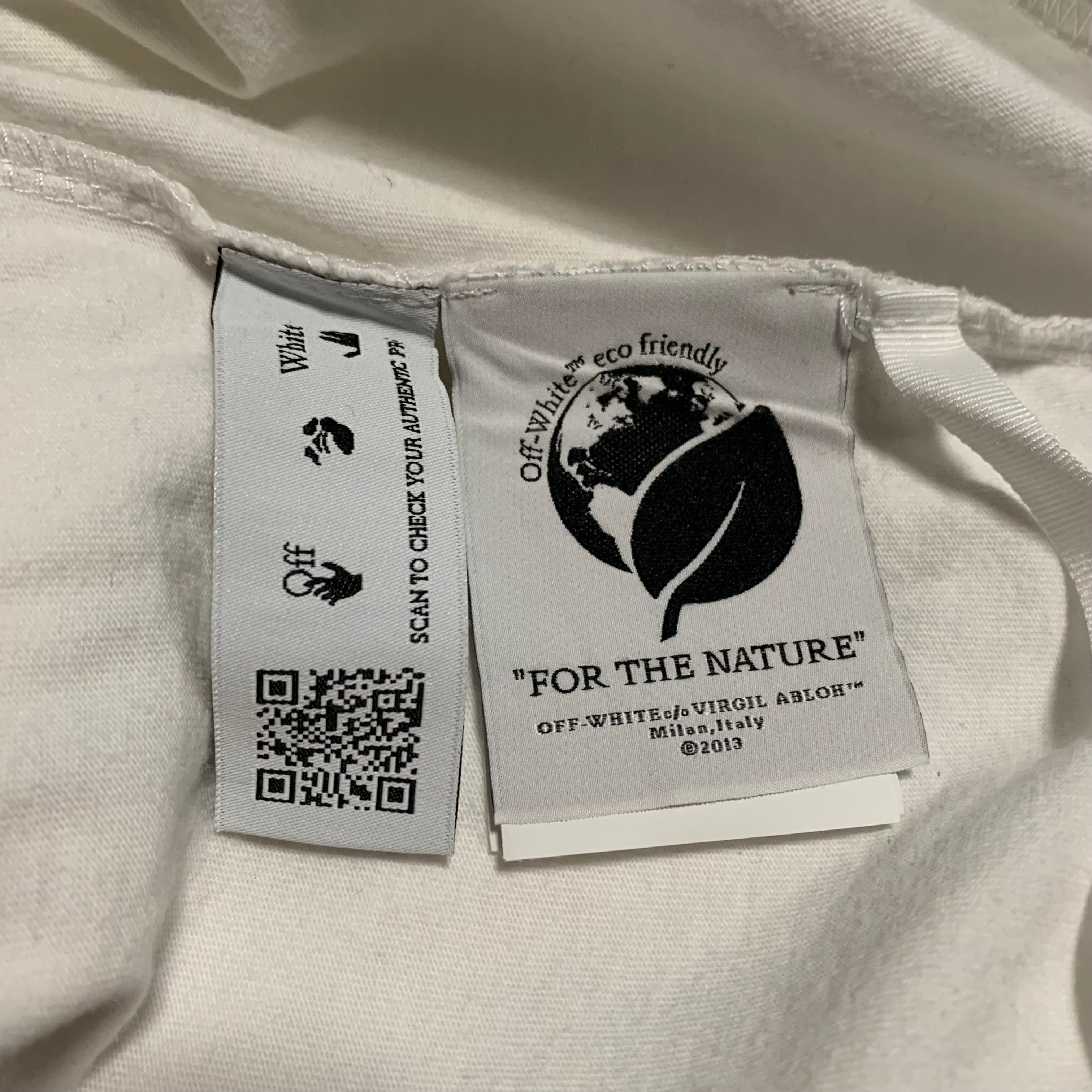 Off White Medium 70s Casual Type Logo Casual White Tee Virgil Abloh