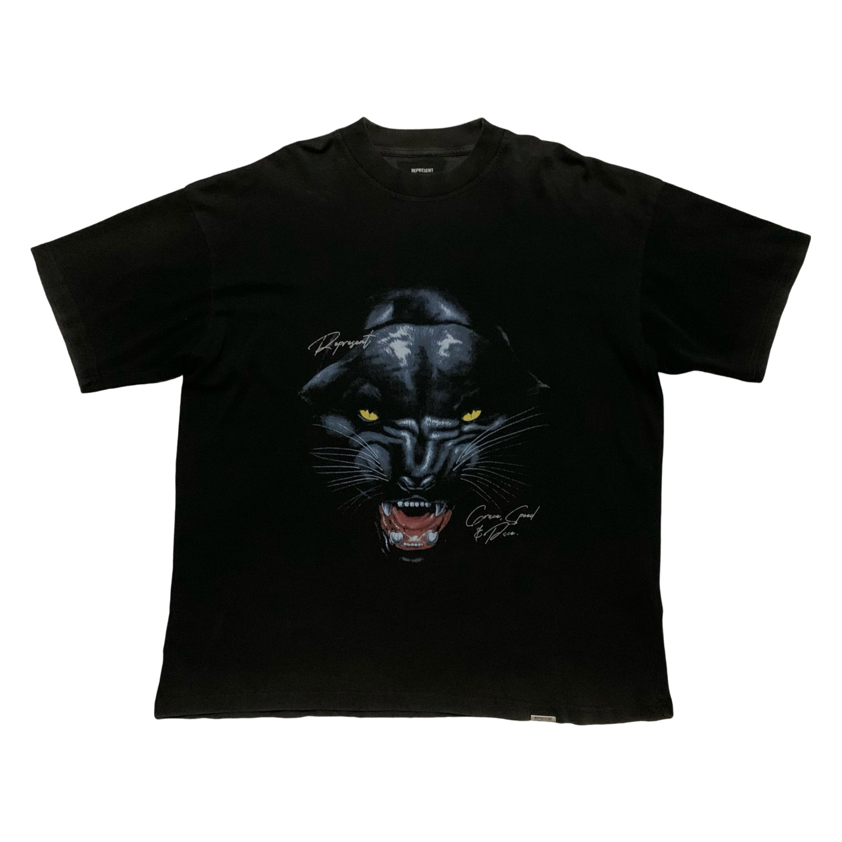 Represent Small Jaguar Vintage Black Tee