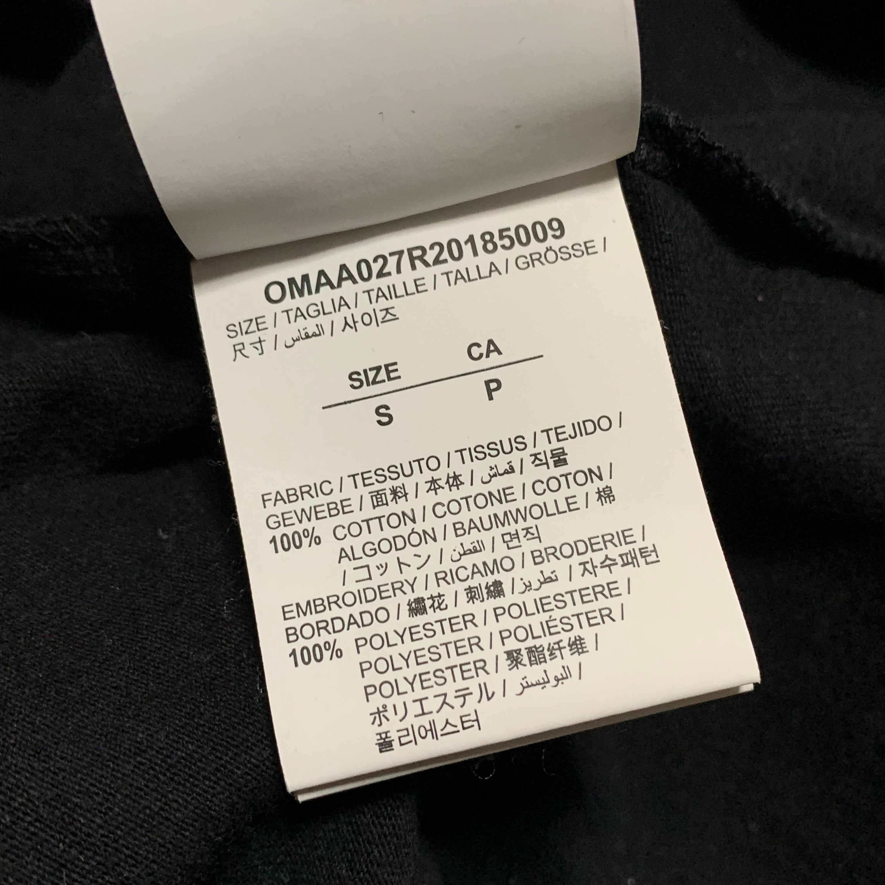 Off White Small Golden Ratio Arrows Black Tee Virgil Abloh