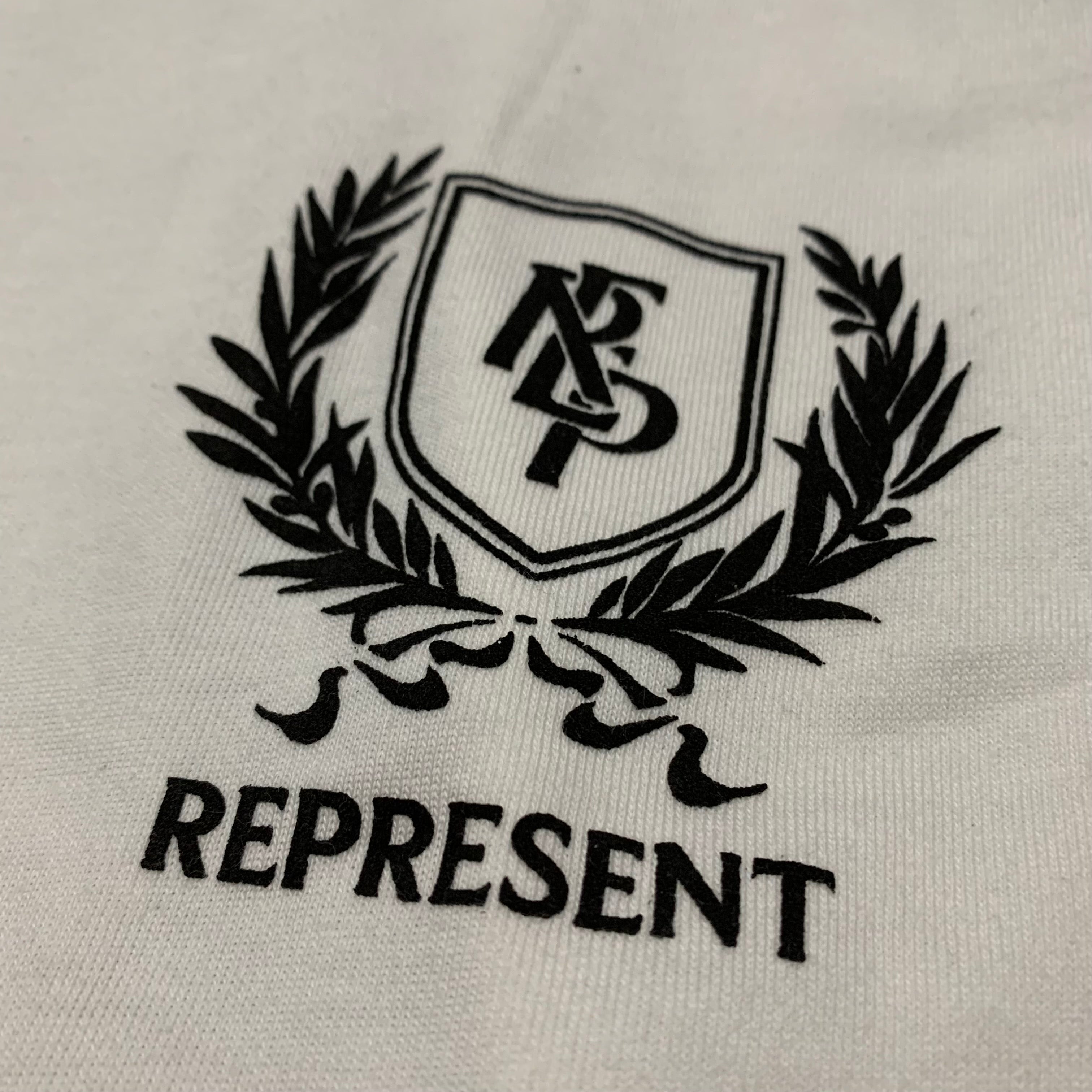 Represent XXL Crest Flat White Tee