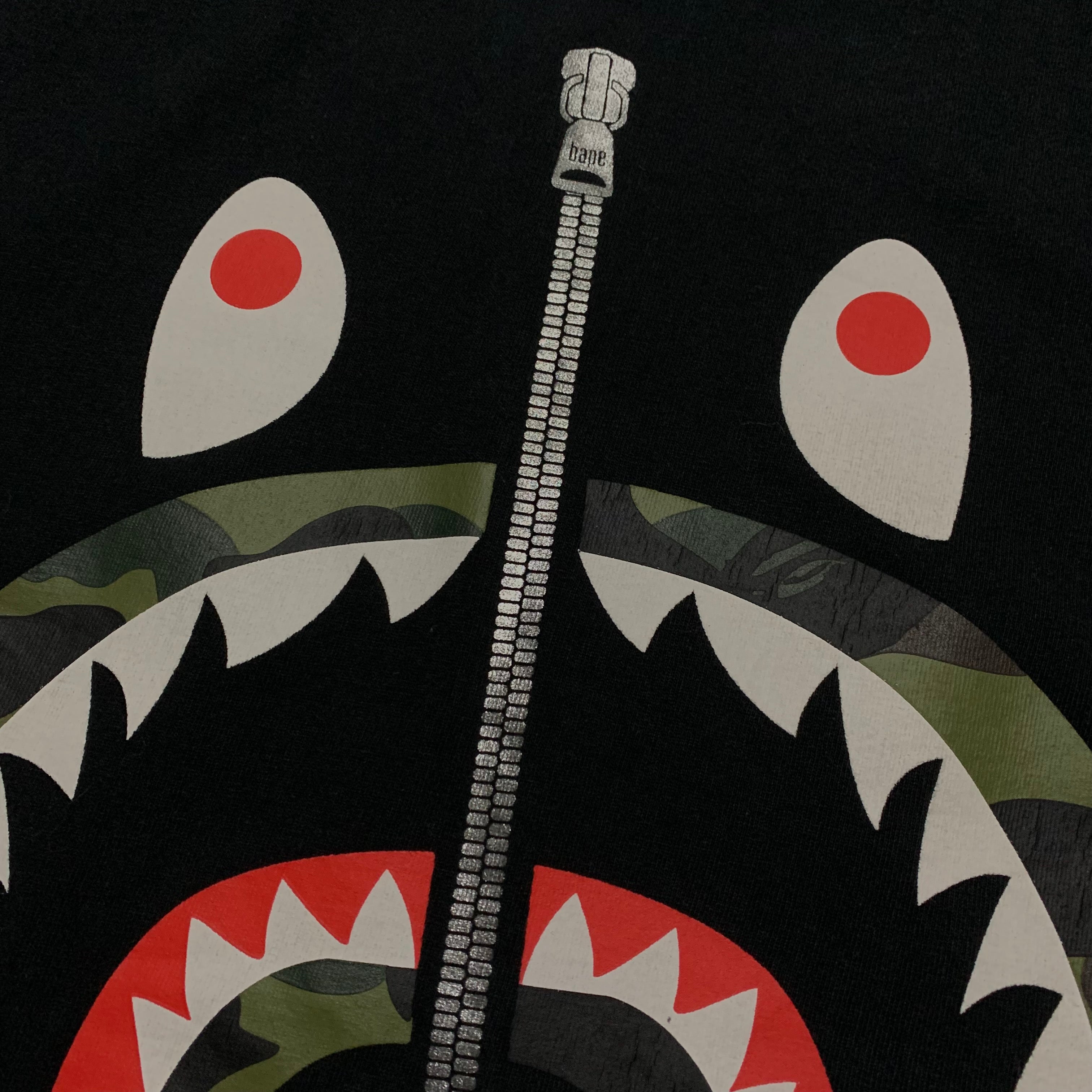Bape Large Shark 1st Camo Black Tee A Bathing Ape