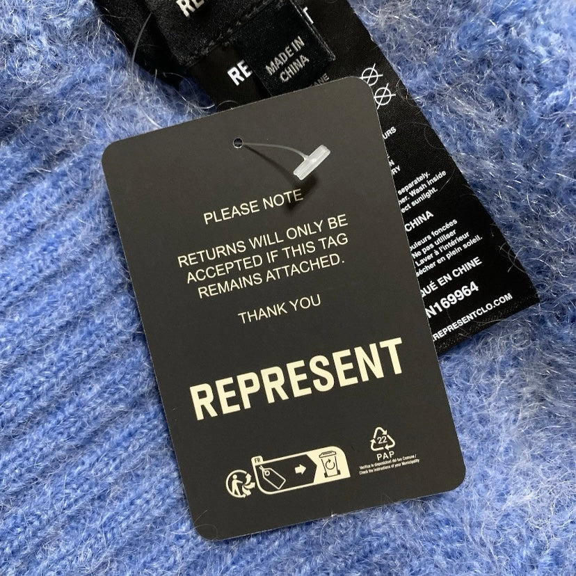 Represent Beanie Electric Blue Cable Knit Beanie Hat