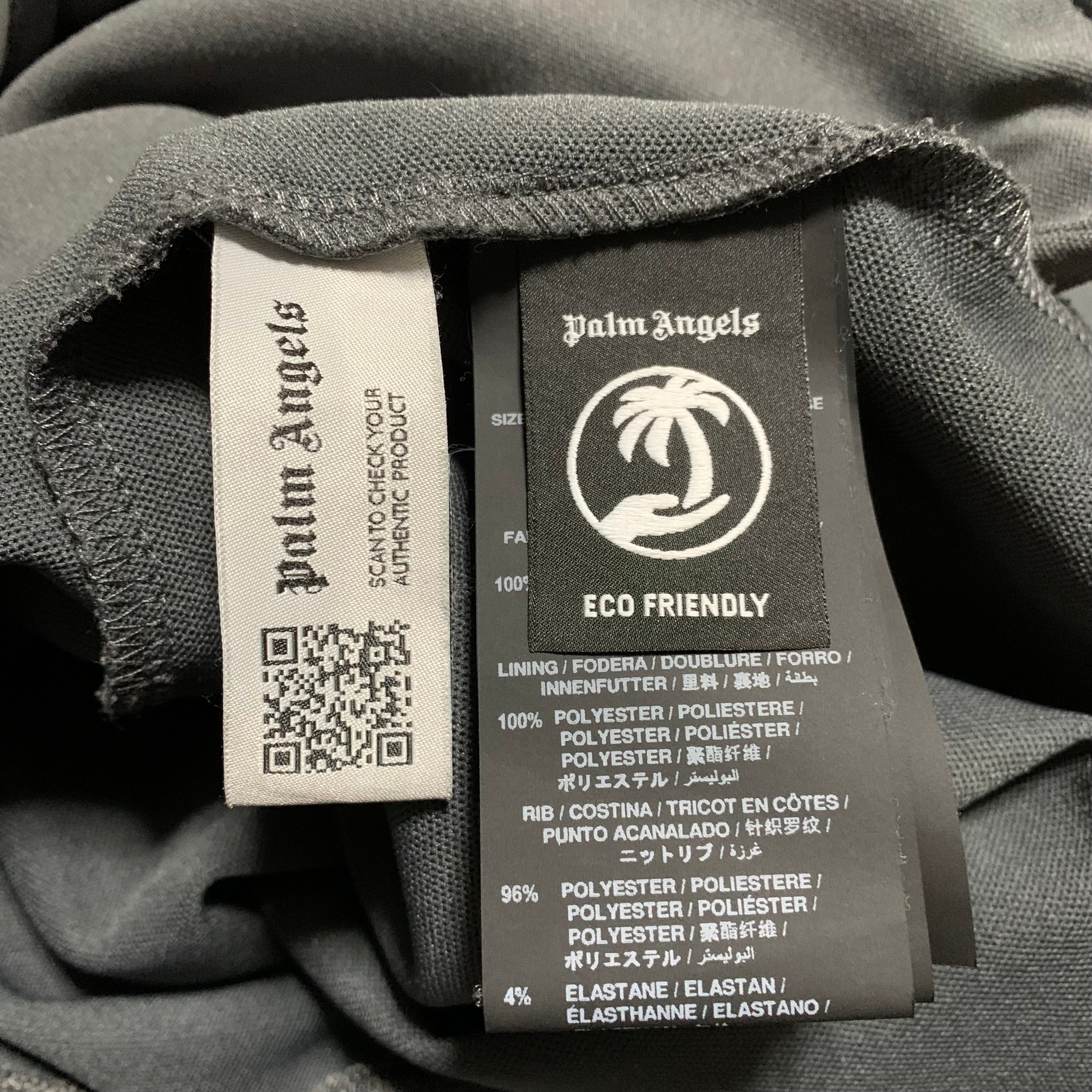 Palm Angels Large Grey Classic Track Jacket Top