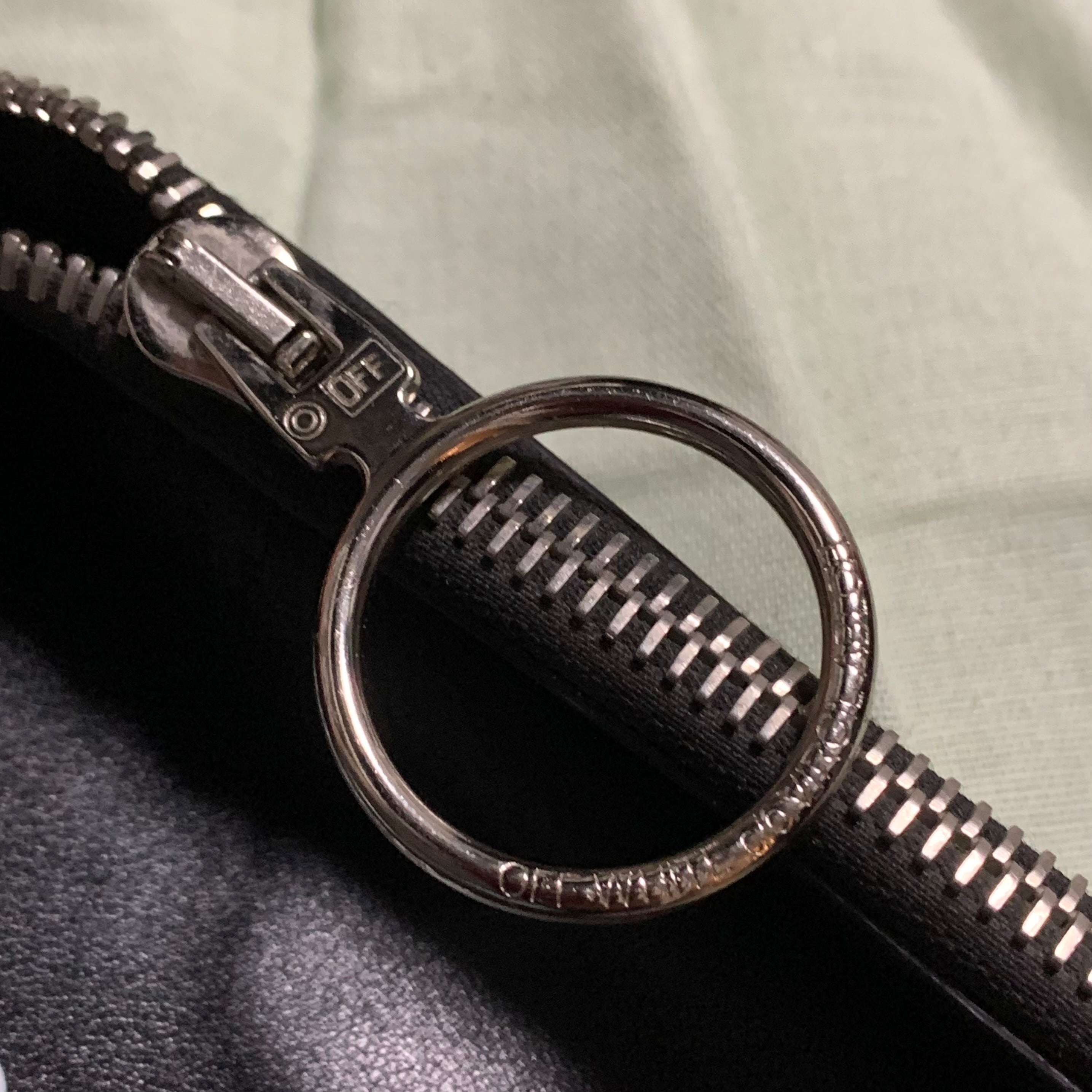 Off White Wallet Coin Pouch Quote Black Leather Virgil Abloh