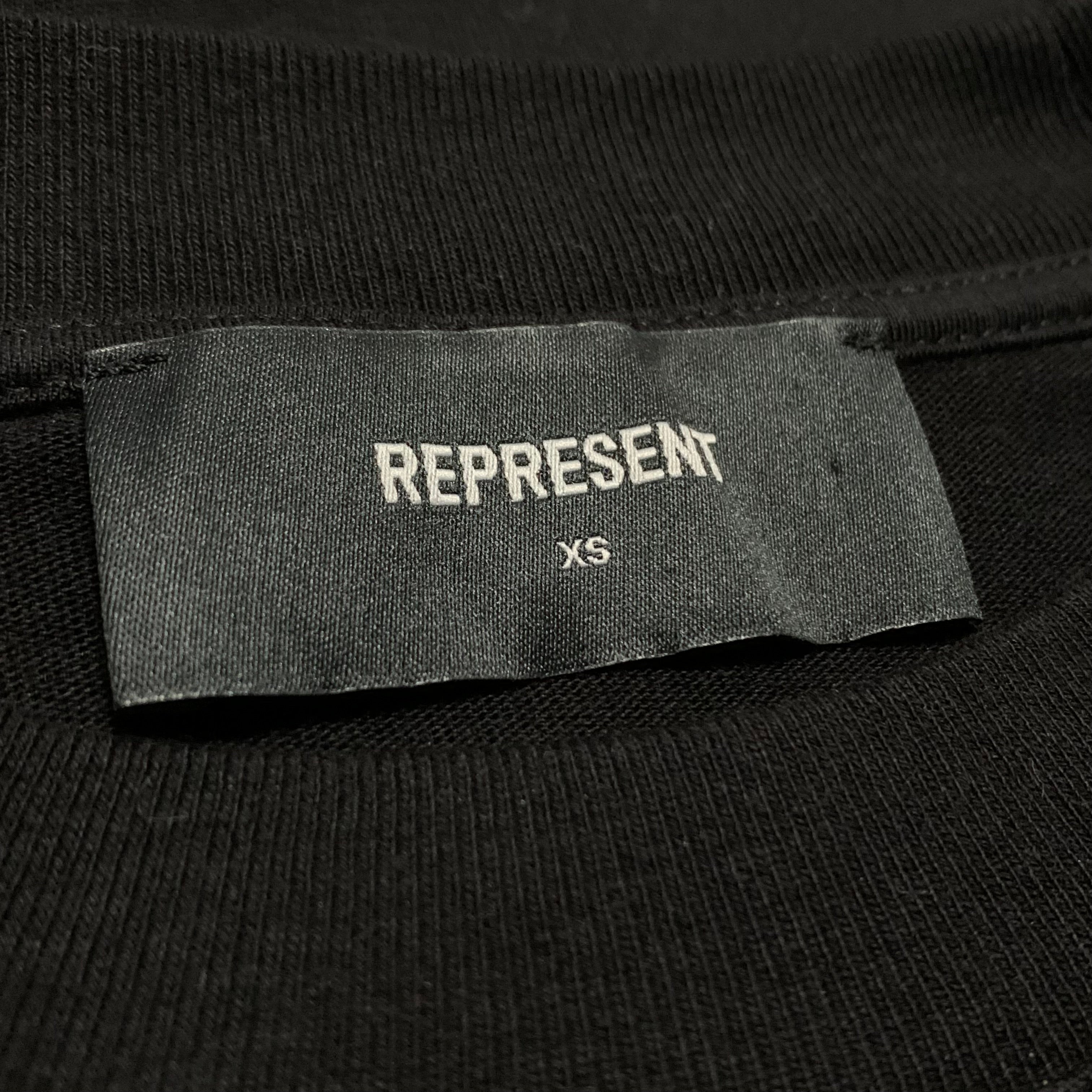Represent XS Manchester Exclusive Jet Black Long Sleeve Tee Top