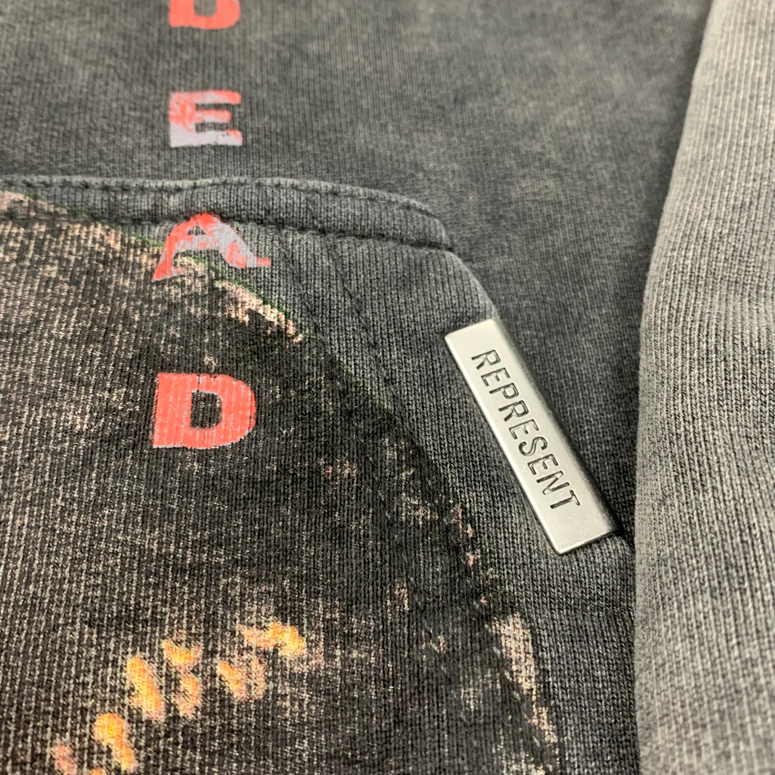 Represent Medium Hoodie As Good As Dead Vintage Grey Hoodie Snake Graphic