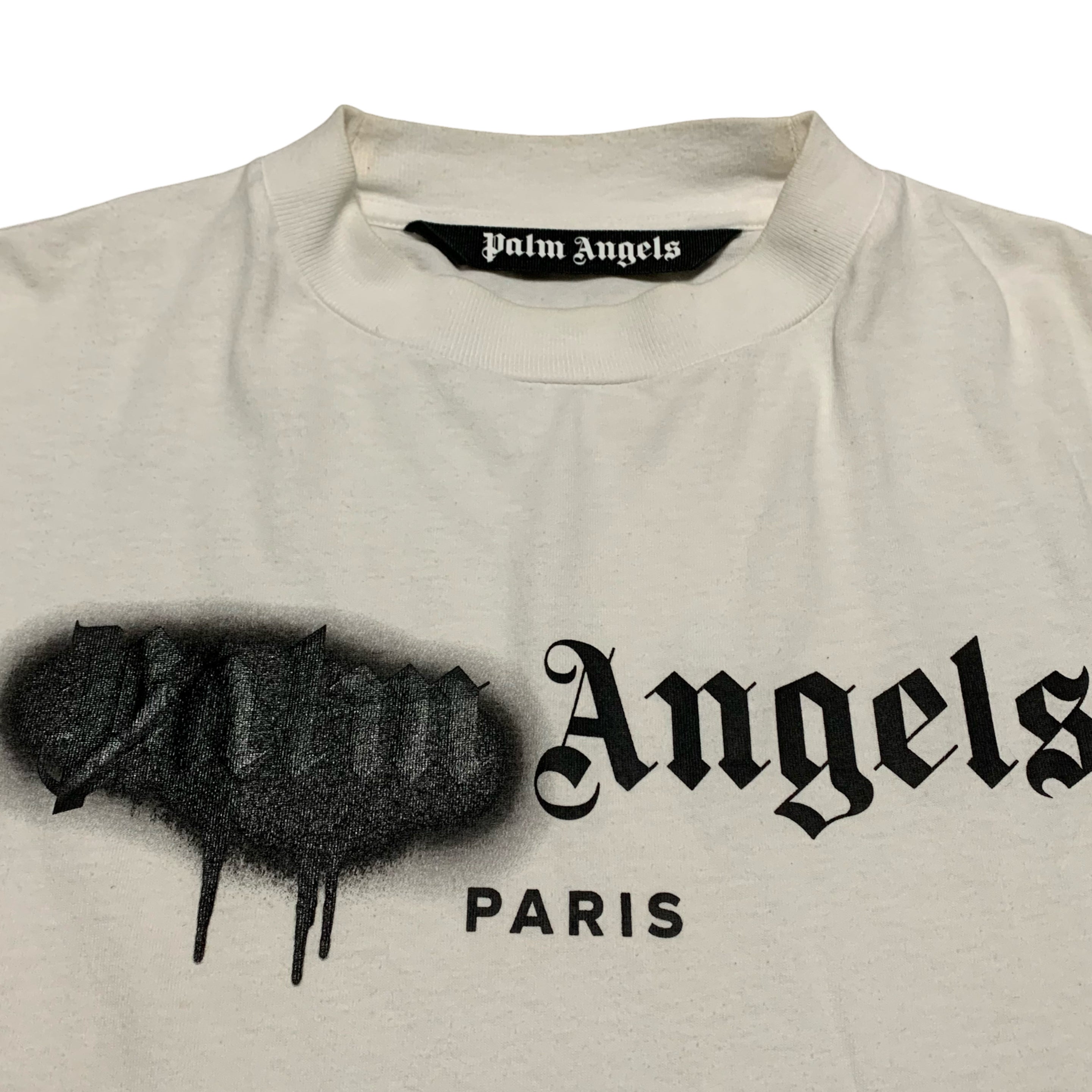 Palm Angels Small Paris Sprayed White Tee
