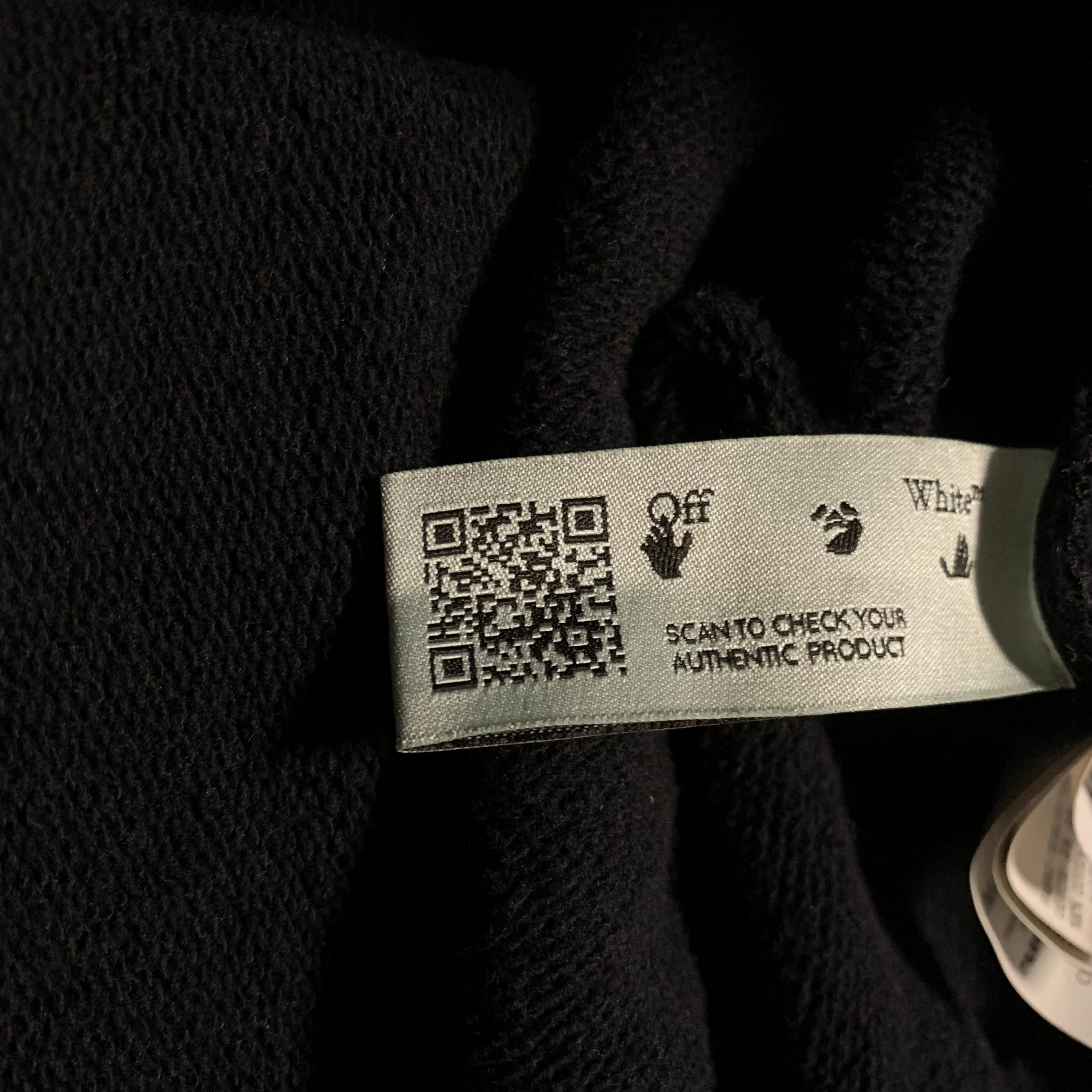Off White Medium Pascal Arrows Black Hoodie Virgil Abloh Skeleton