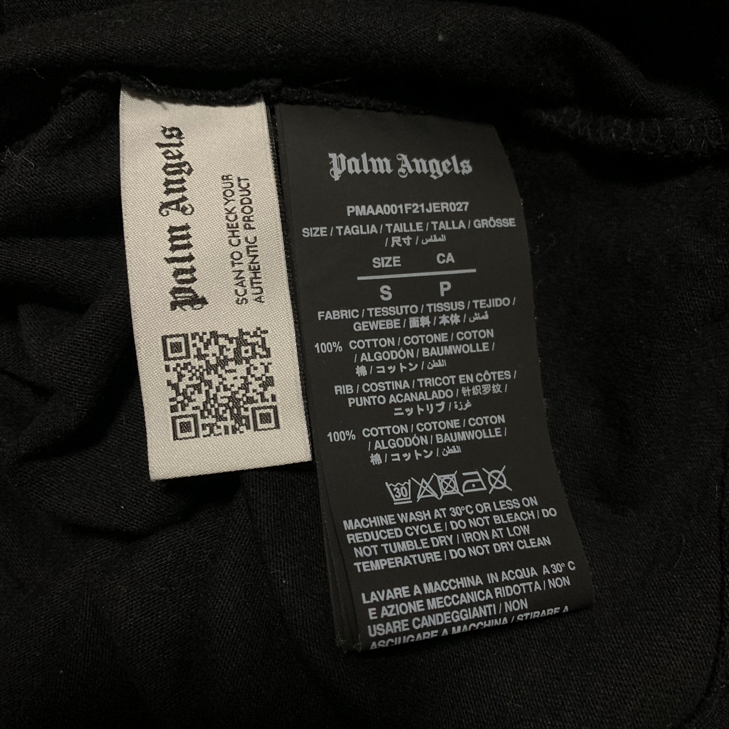 Palm Angels Small Sprayed Bear Black Tee Star