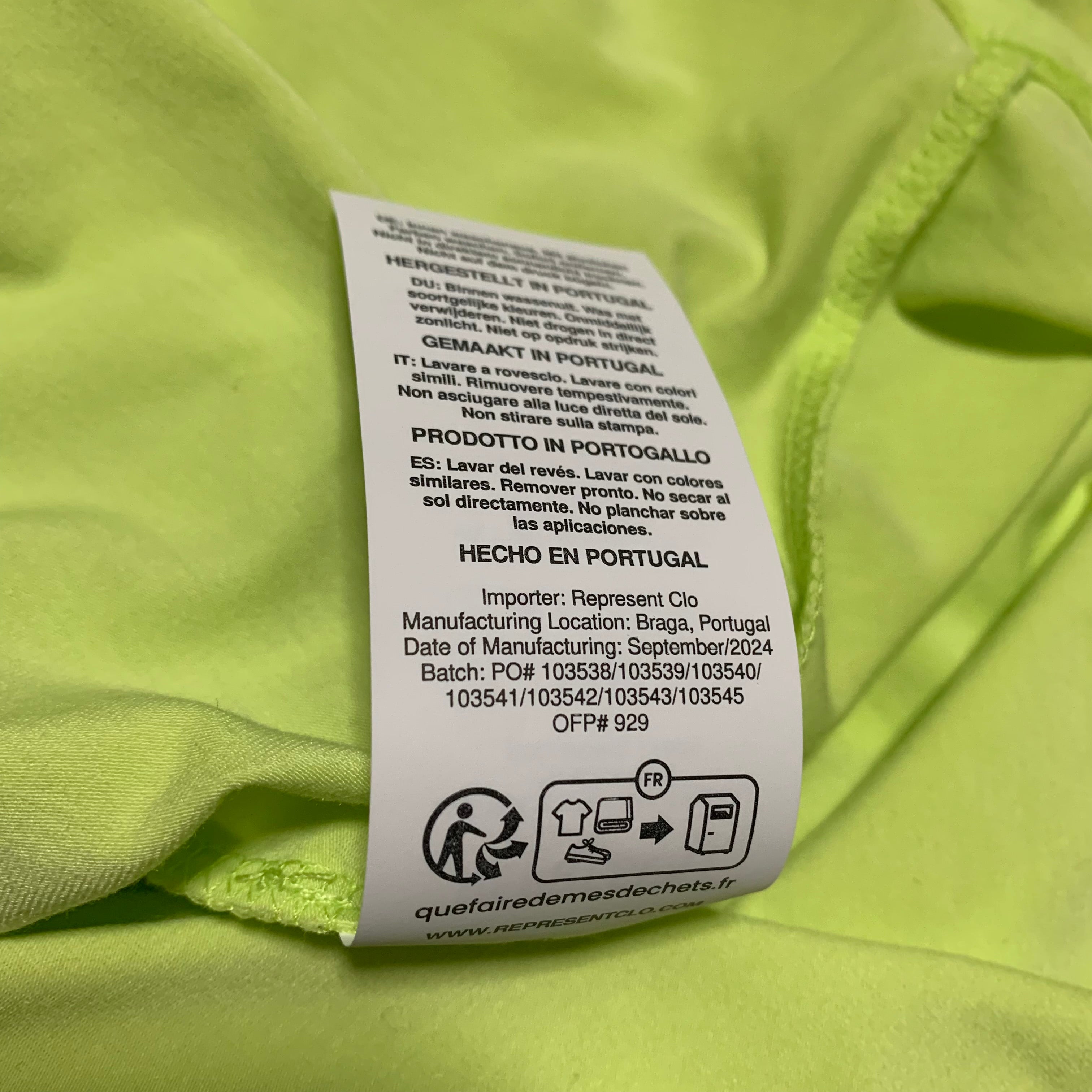 Represent Small 247 Future Terrains Oversized Tank Top Shadow Lime Green