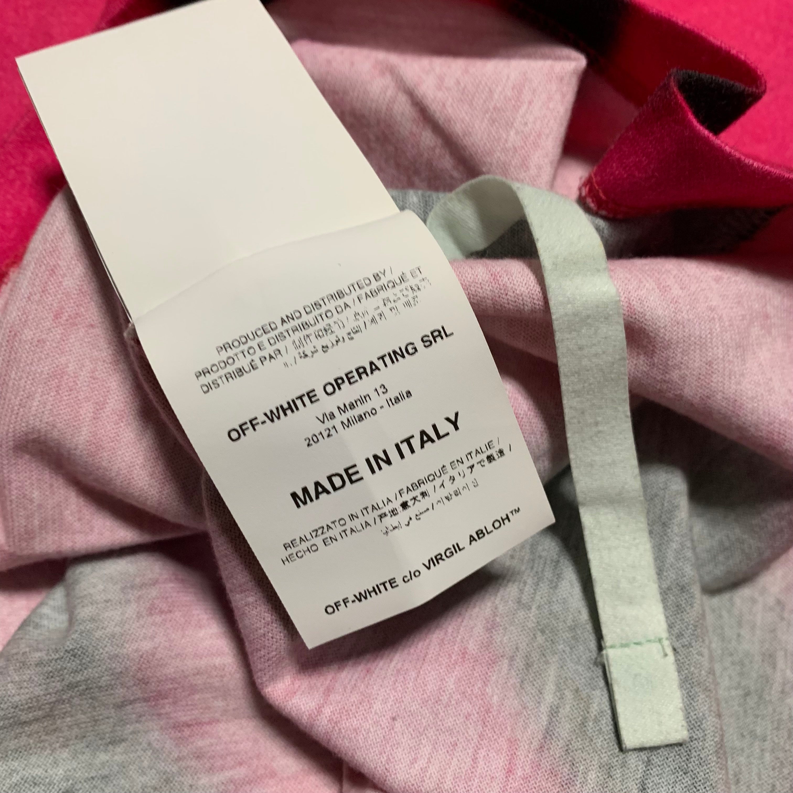 Off White XS Pink Tie Dye Black Tee Virgil Abloh
