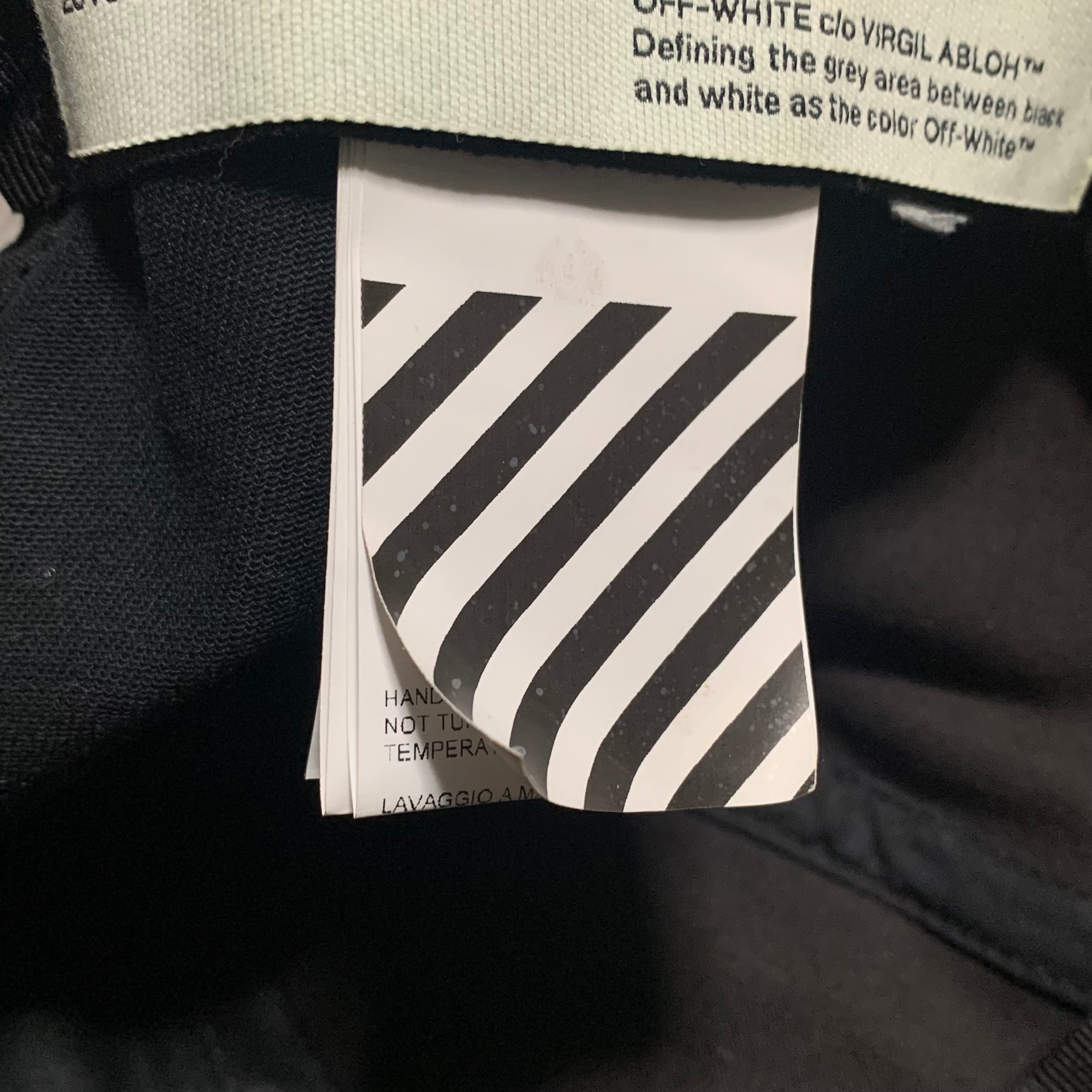 Off White Cap Diag Black Baseball Cap Hat Virgil Abloh