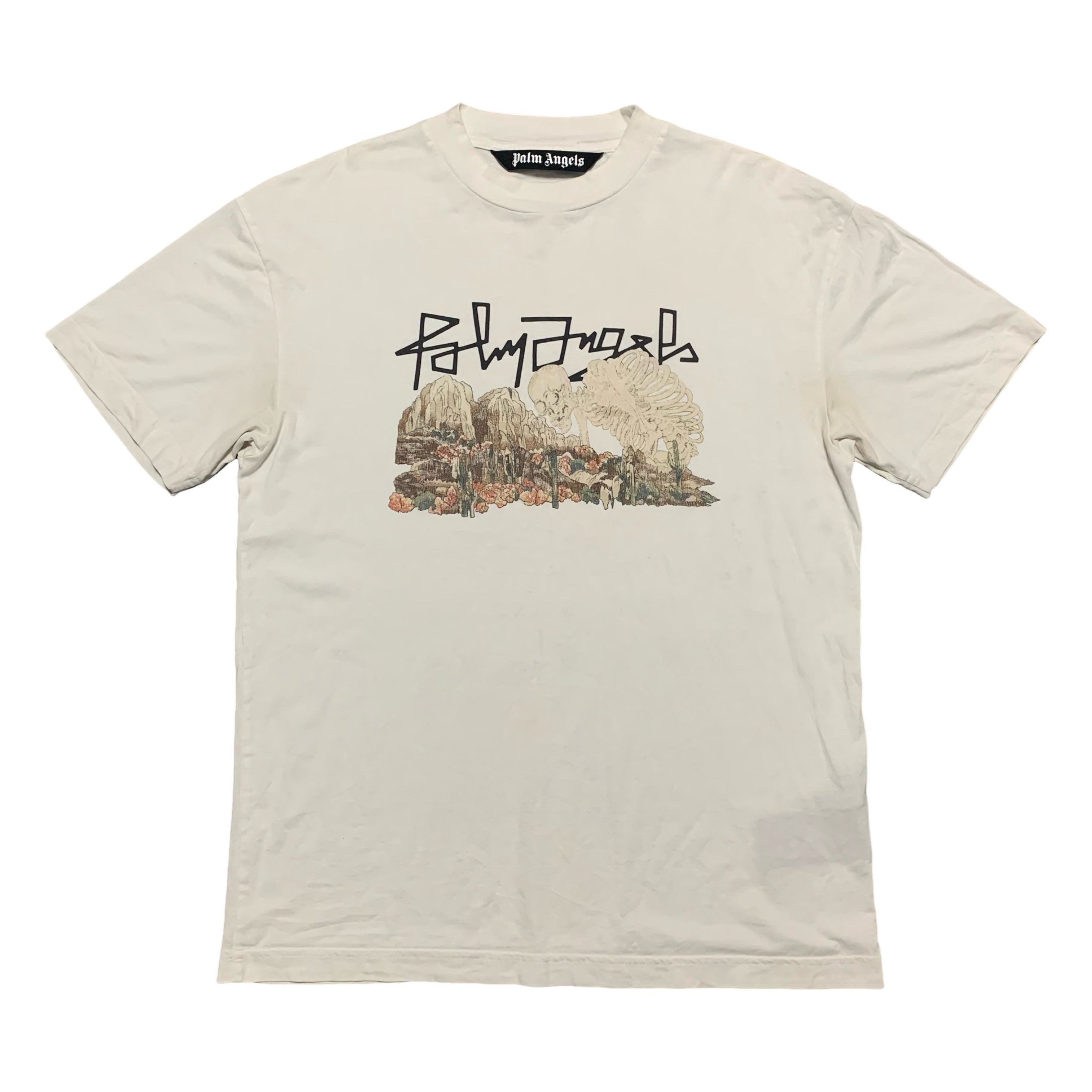 Palm Angels Medium Skeleton Logo White Tee