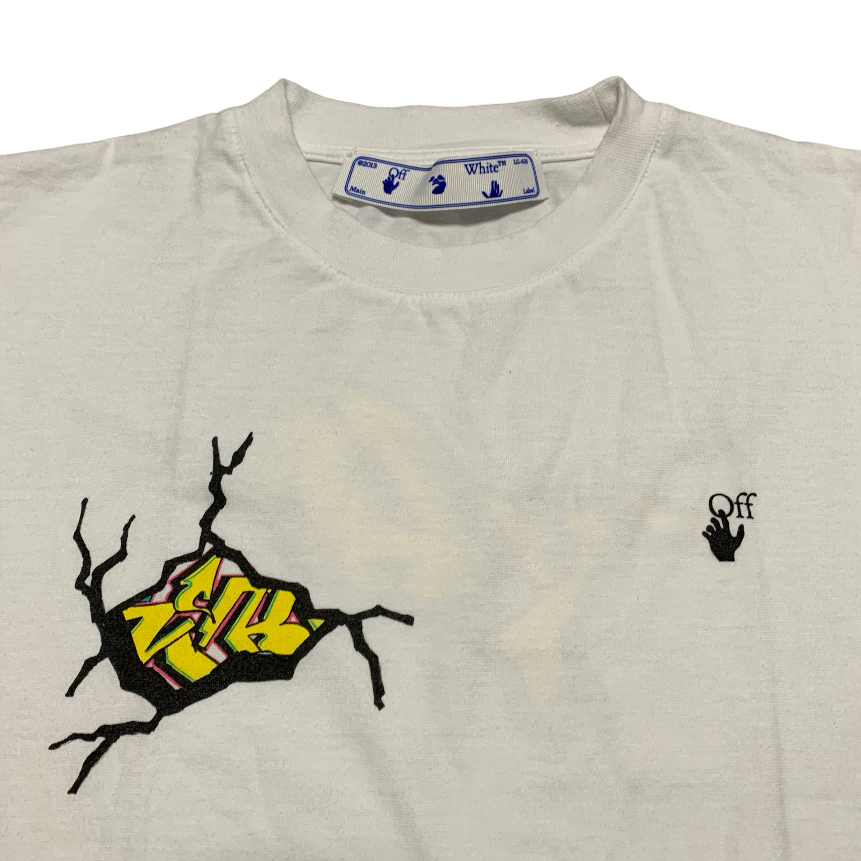 Off White XS Graffiti Graphic White Tee Virgil Abloh