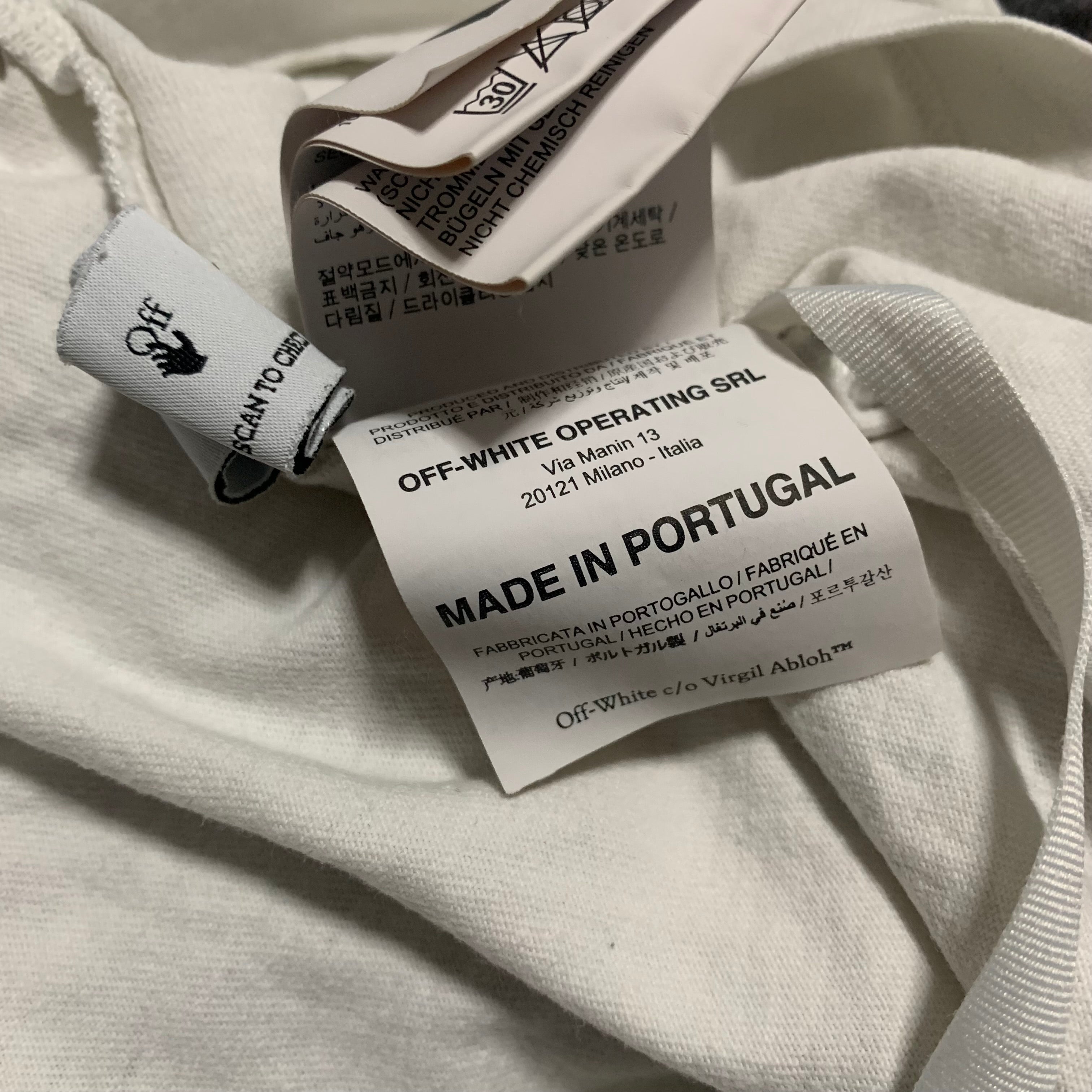 Off White XS Caravaggio Arrows White Tee Virgil Abloh