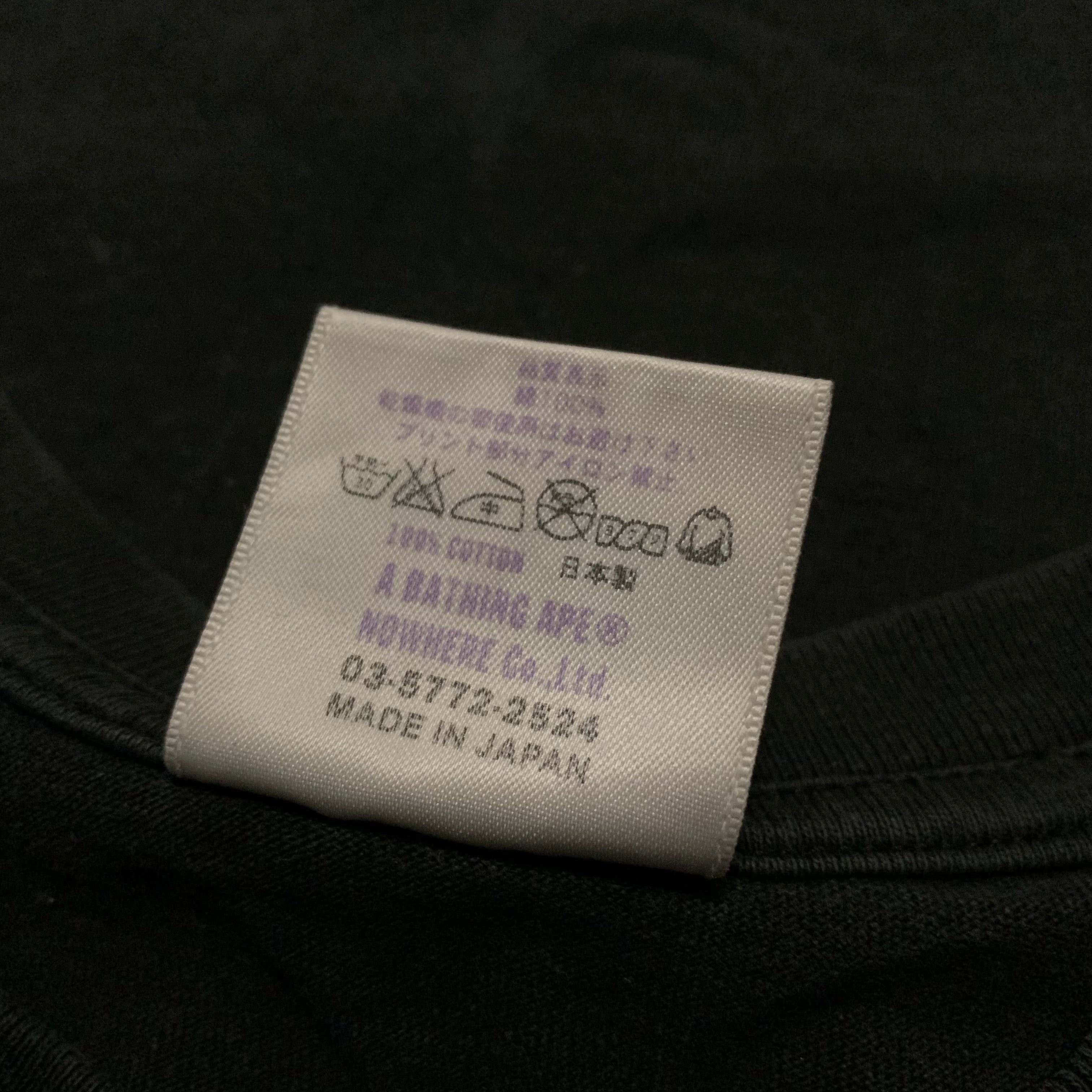 Bape Medium Blue ABC Camo Black Tee 'GO APE' Vintage