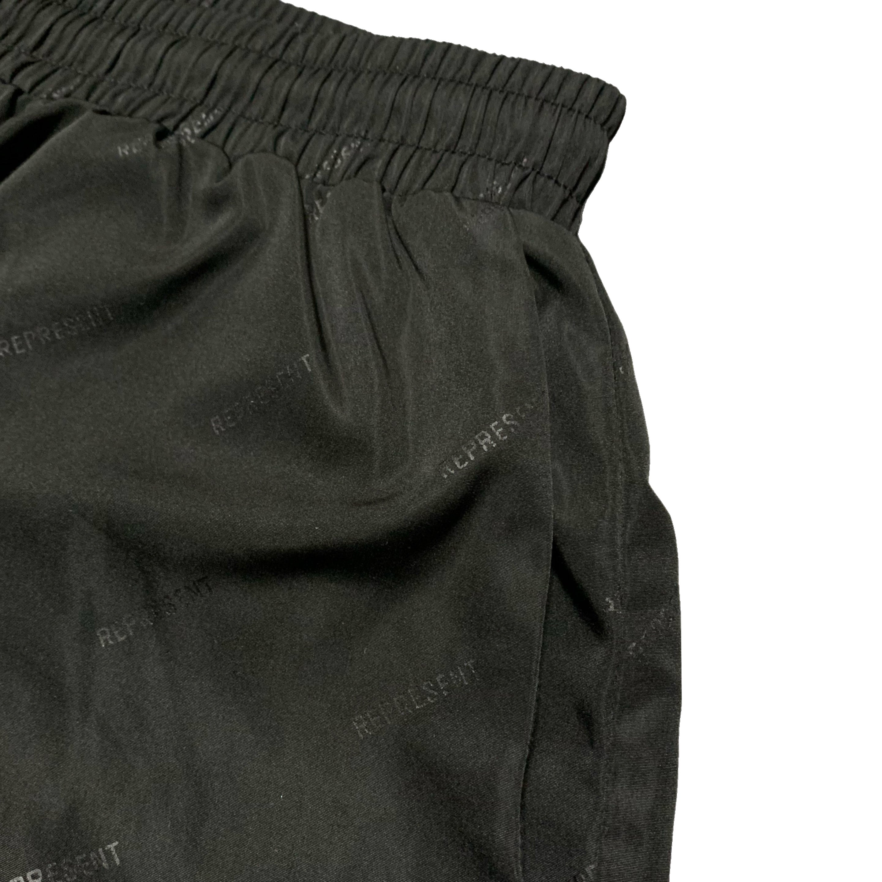 Represent Medium Swim Shorts Logo All Over Black