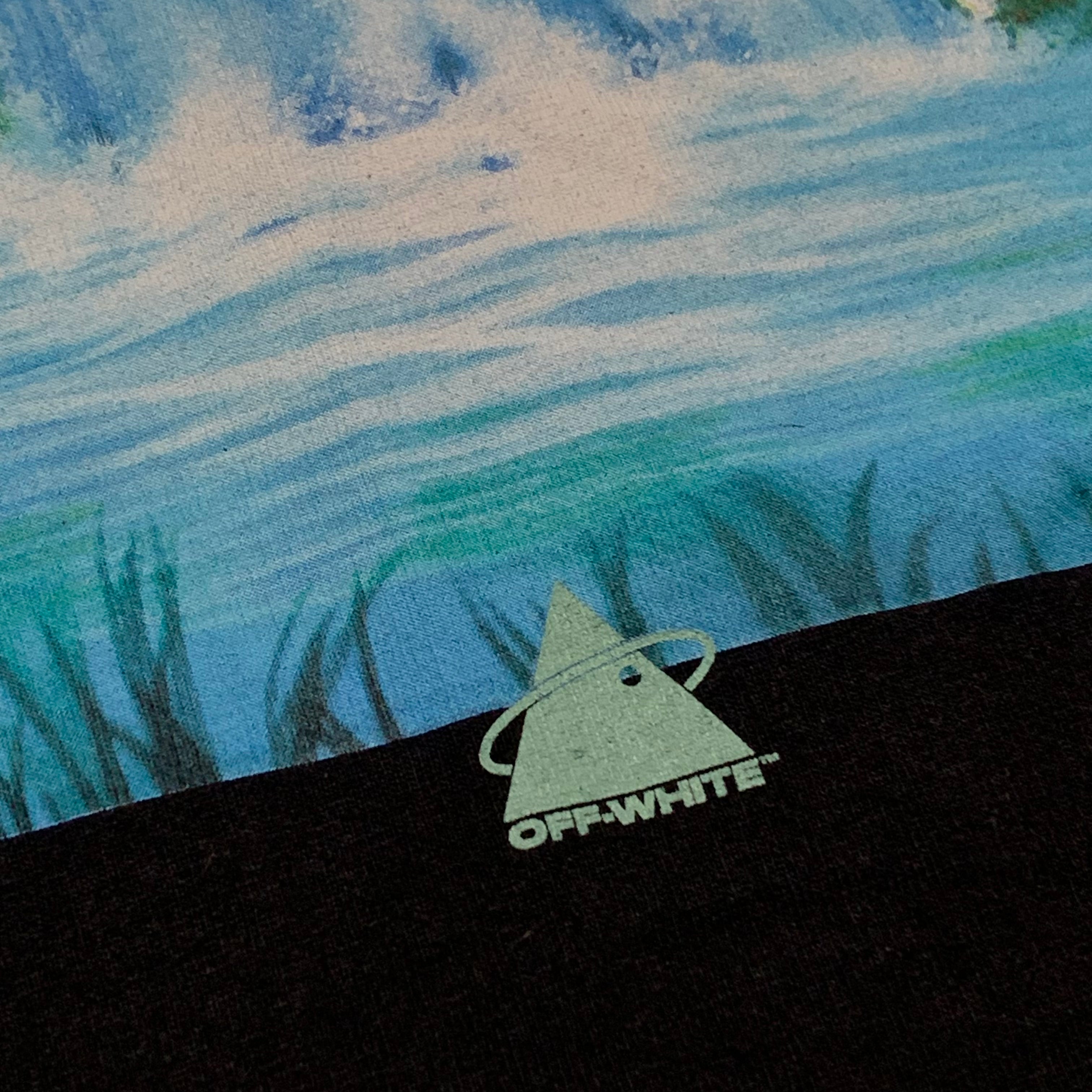 Off White XL Waterfall Arrows Black Tee Virgil Abloh