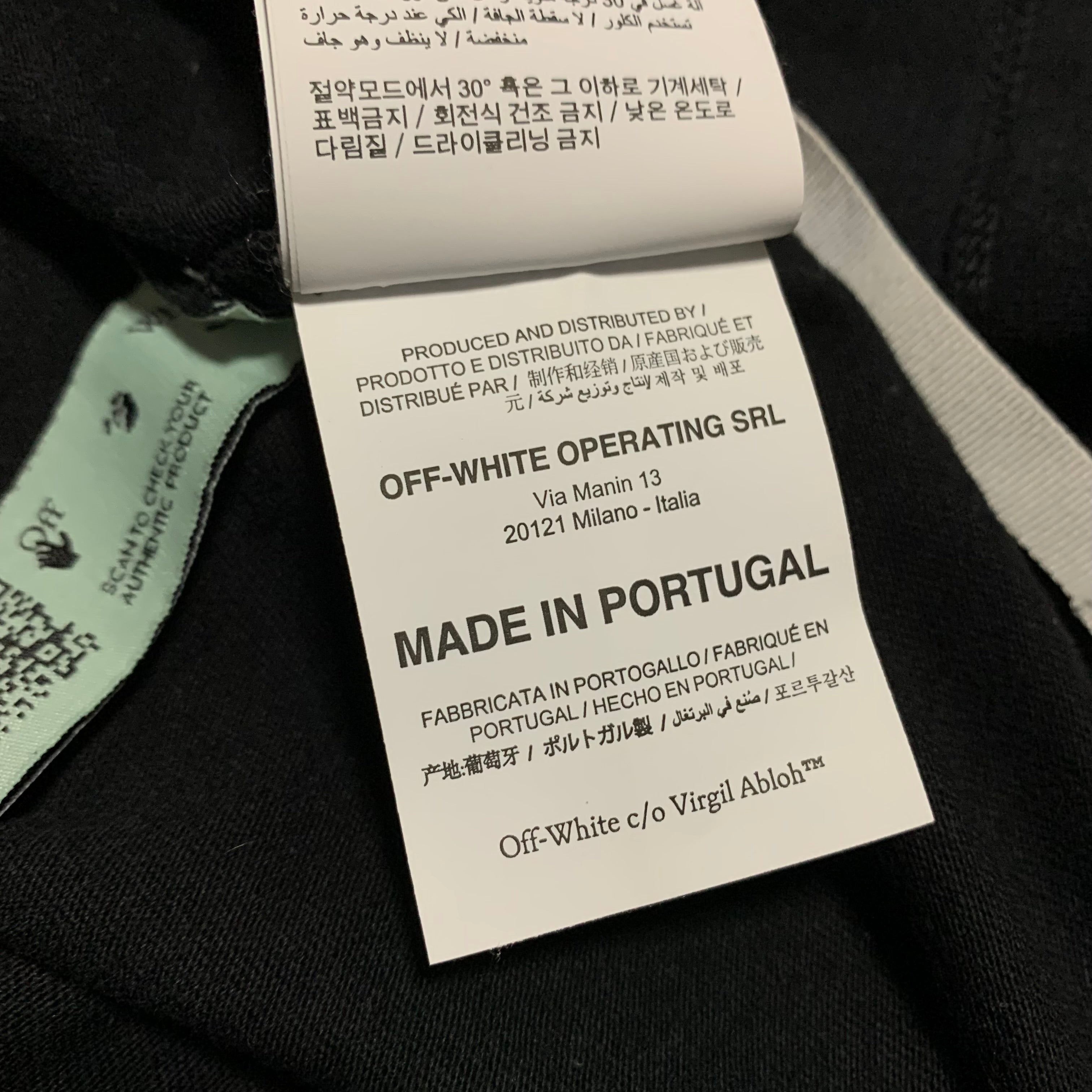 Off White Small Caravaggio Arrows Black Tee Virgil Abloh