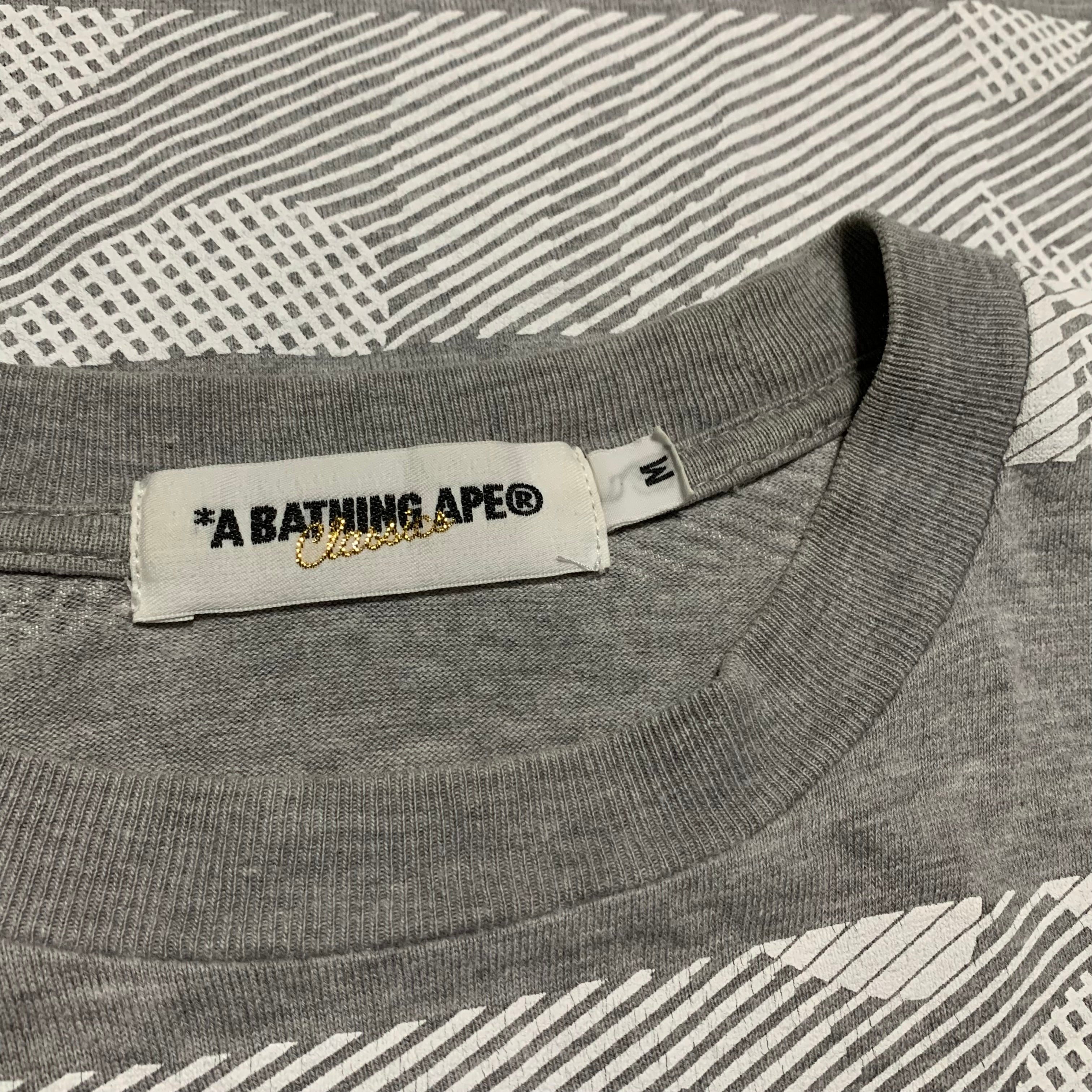 Bape Medium Camo Stripe Grey Tee A Bathing Ape Vintage 90s