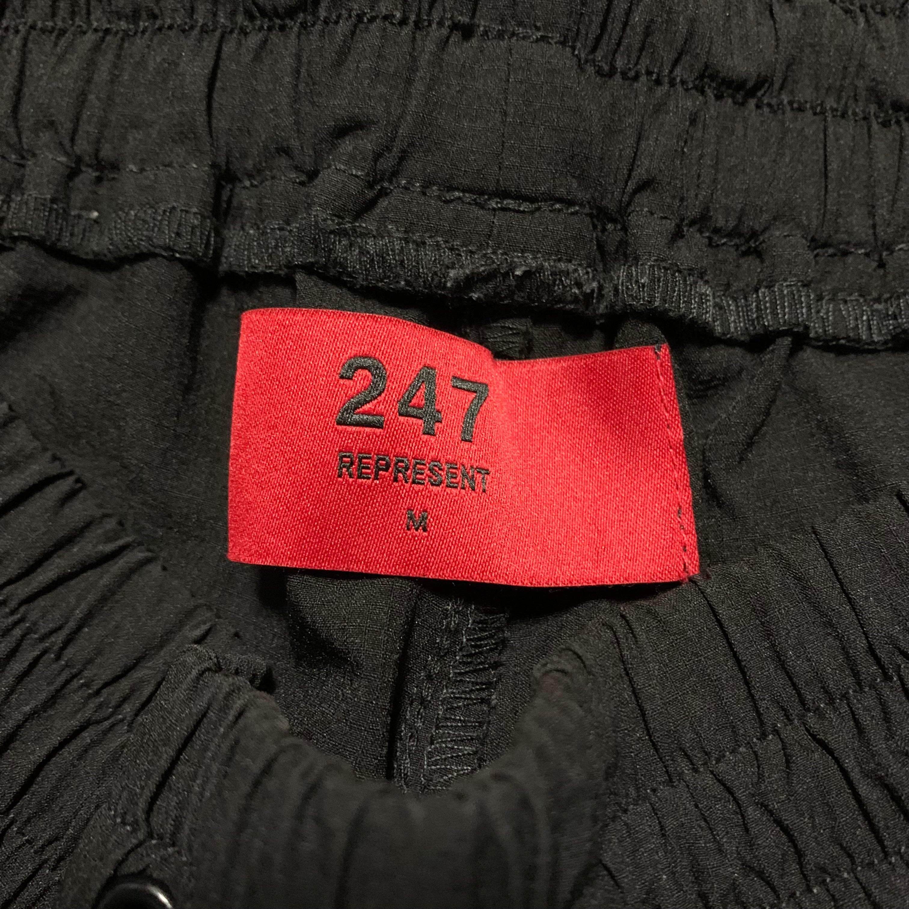 Represent Medium 247 Pants Black Zip Track Bottoms