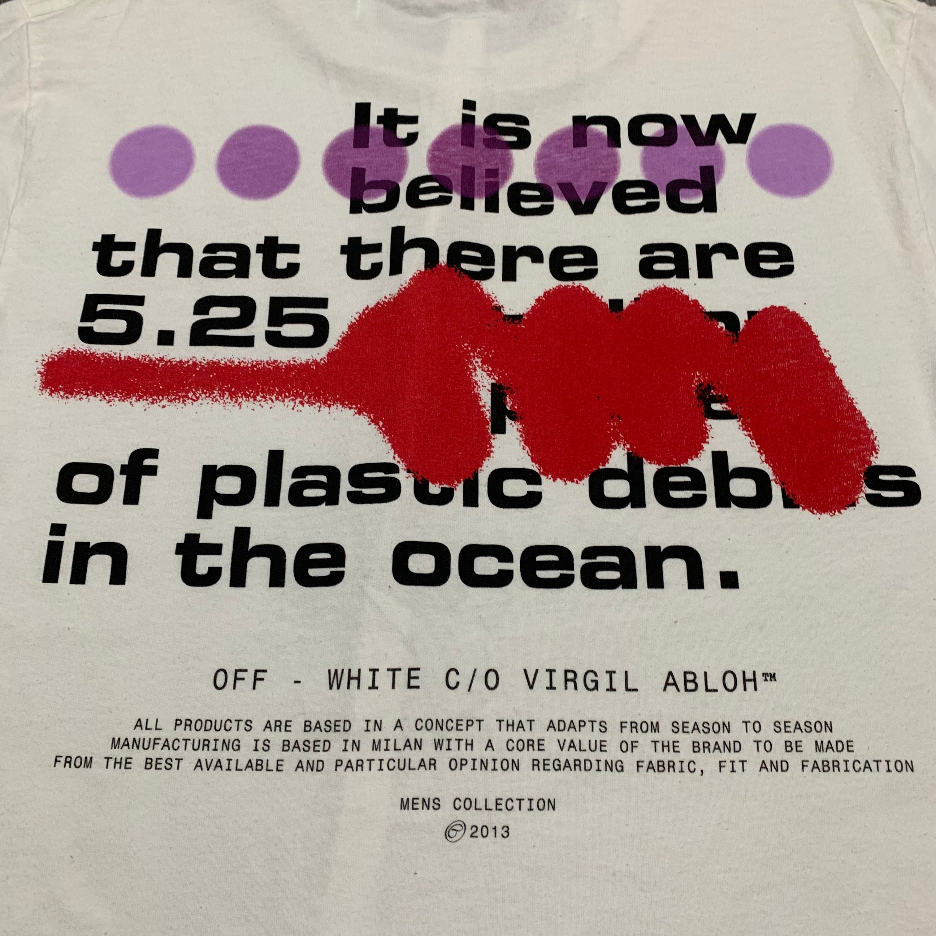 Off White Medium Ocean Debris White Tee Virgil Abloh