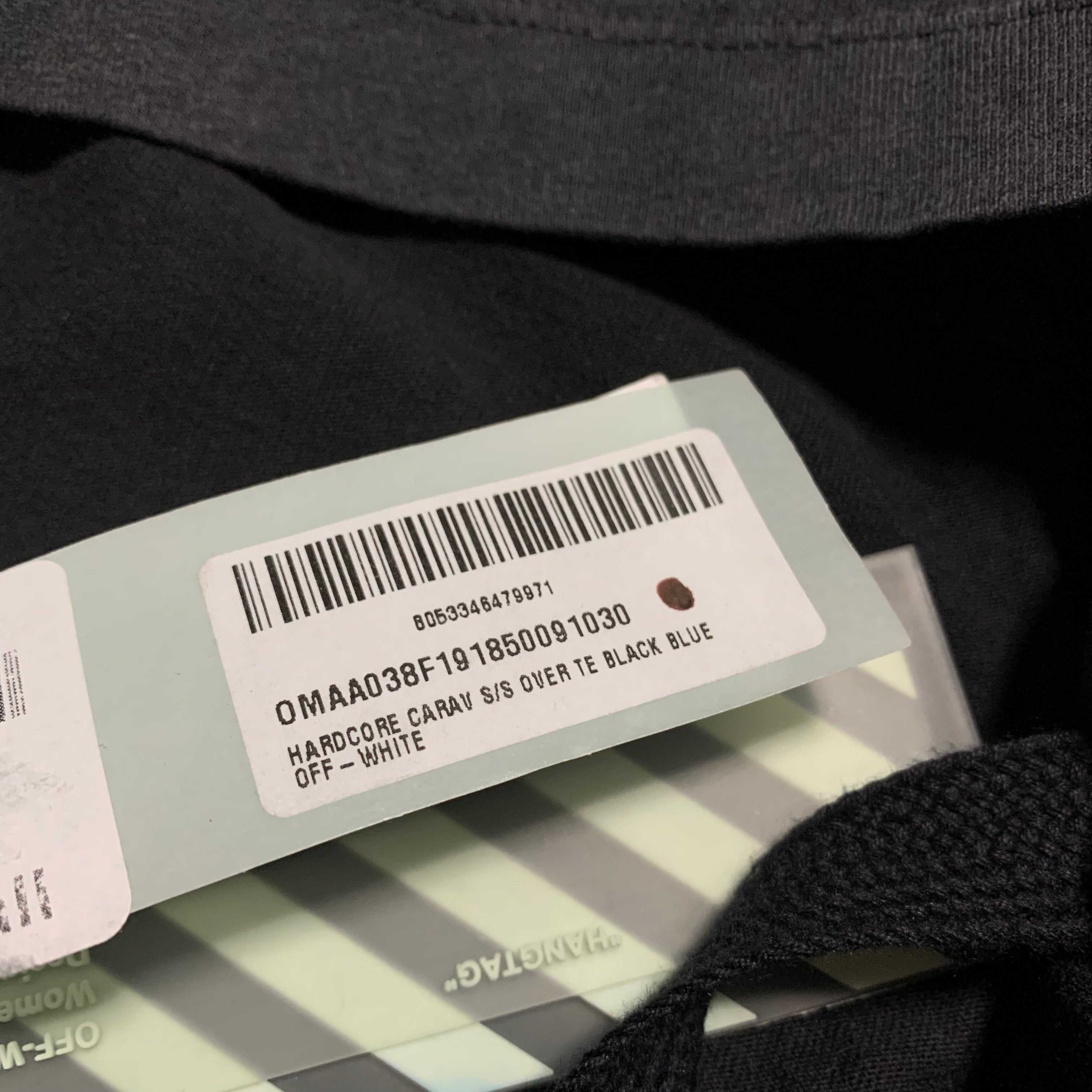 Off White XL Hardcore Caravaggio Off Black Tee Virgil Abloh