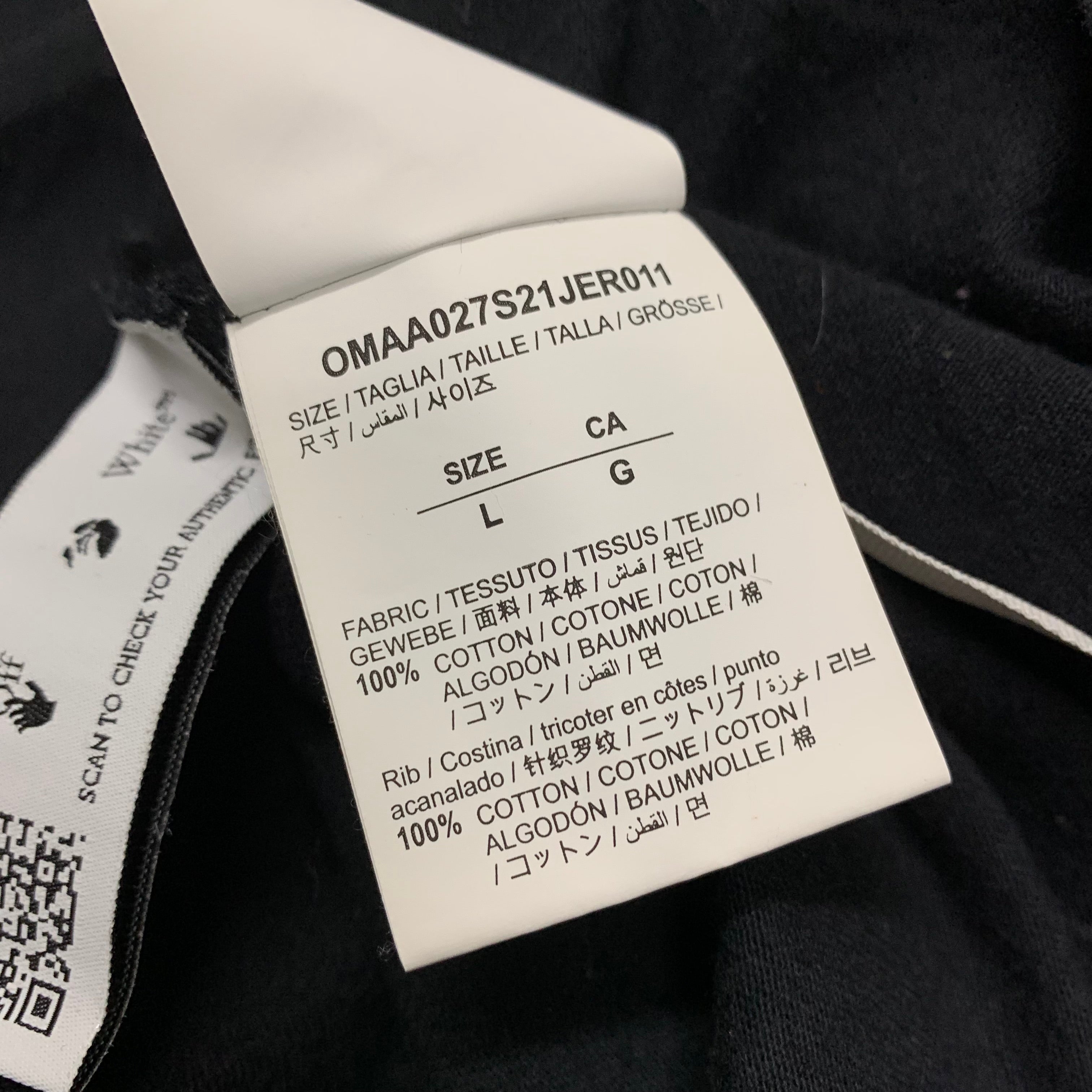 Off White Large Tee Caravaggio Boy Arrows Black T-Shirt Virgil Abloh