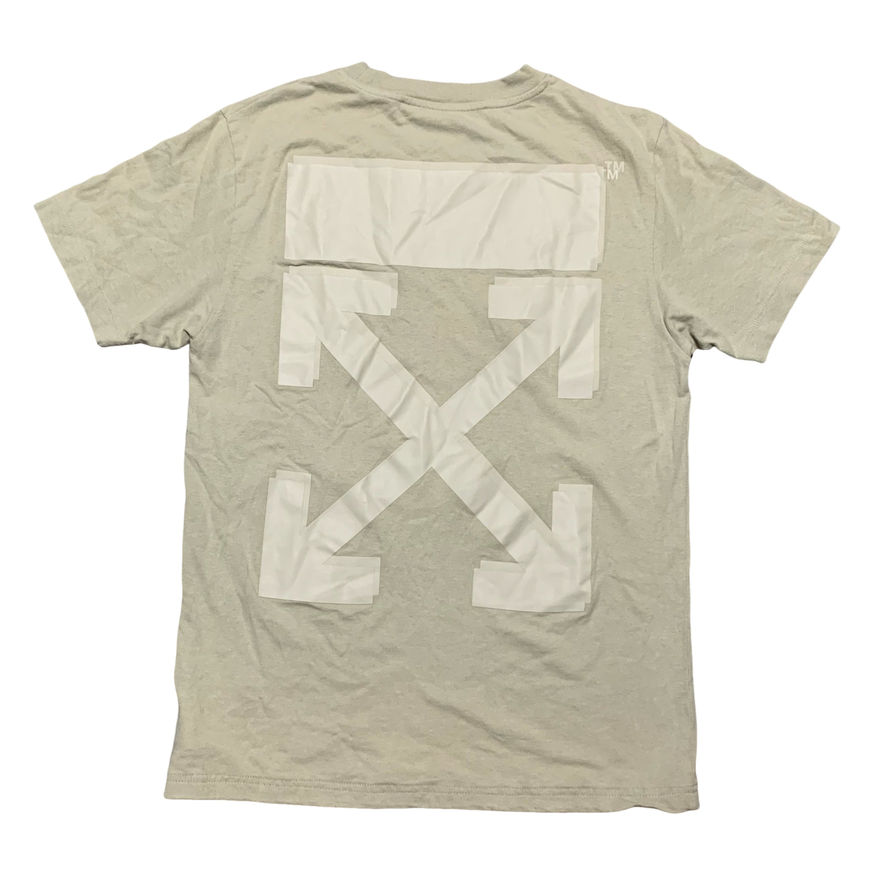 Off White Small Arrows Graphic Beige Tee Virgil Abloh