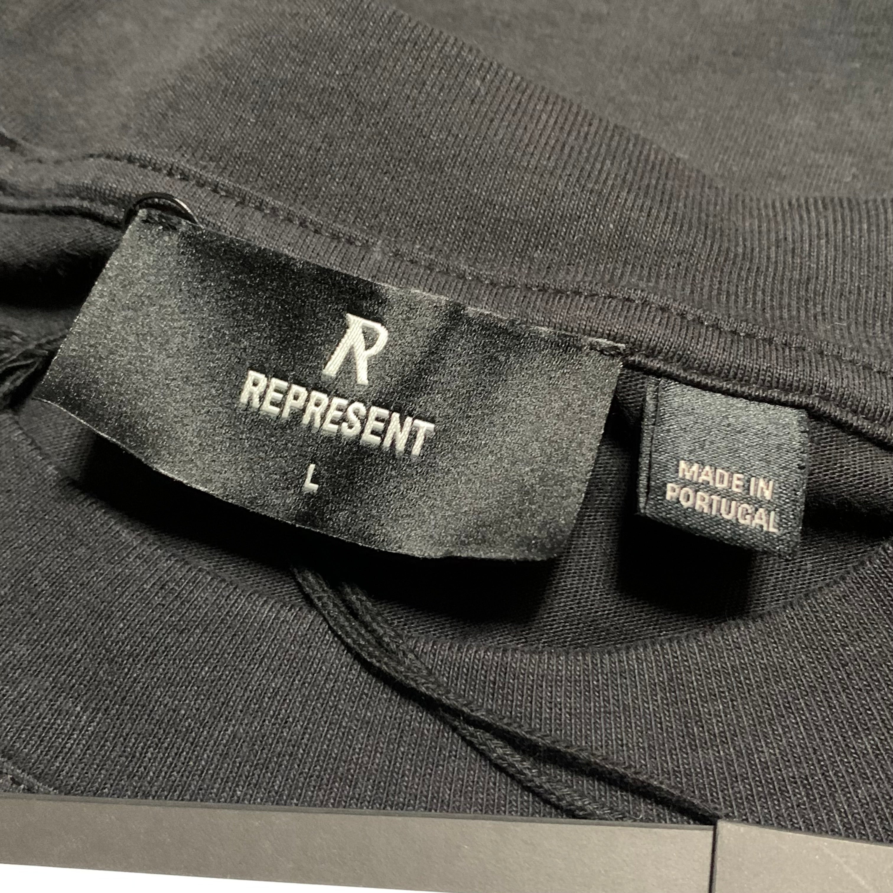 Represent Large Applique Off Black Tee