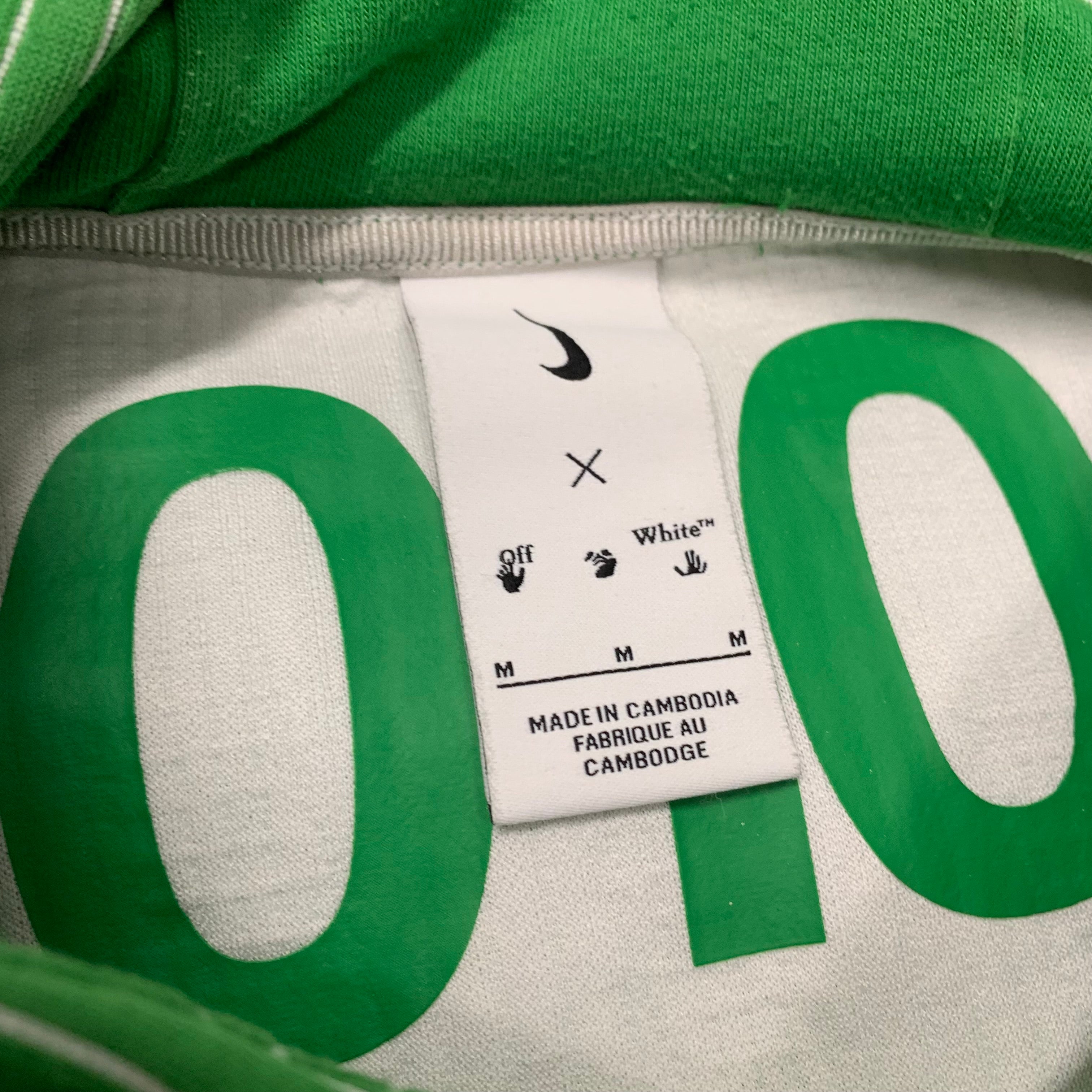 Off White Medium Nike Hoodie Engineered NRG Green Hoodie Virgil Abloh