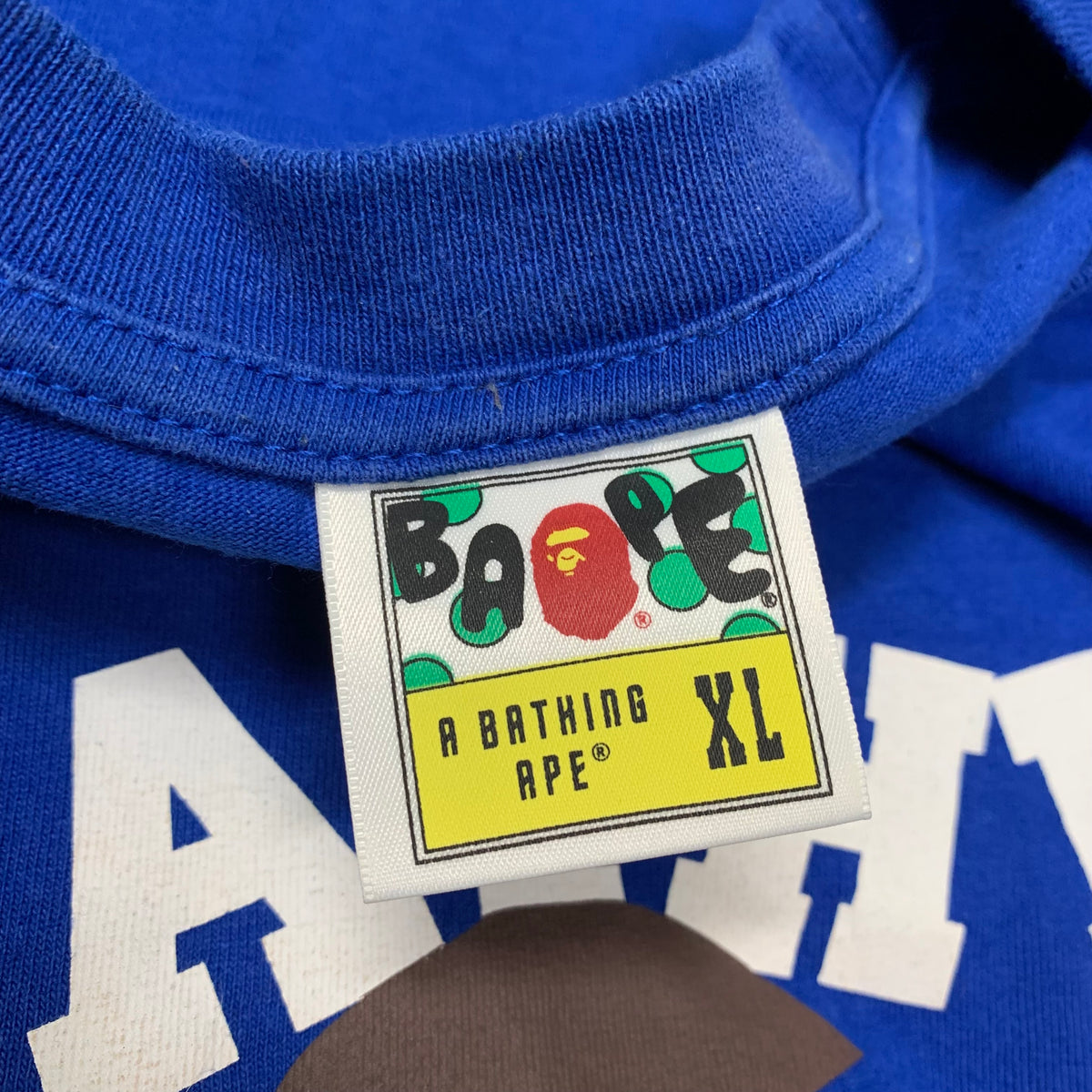 Bape XL Tee College Baby Milo Blue T-Shirt A Bathing Ape