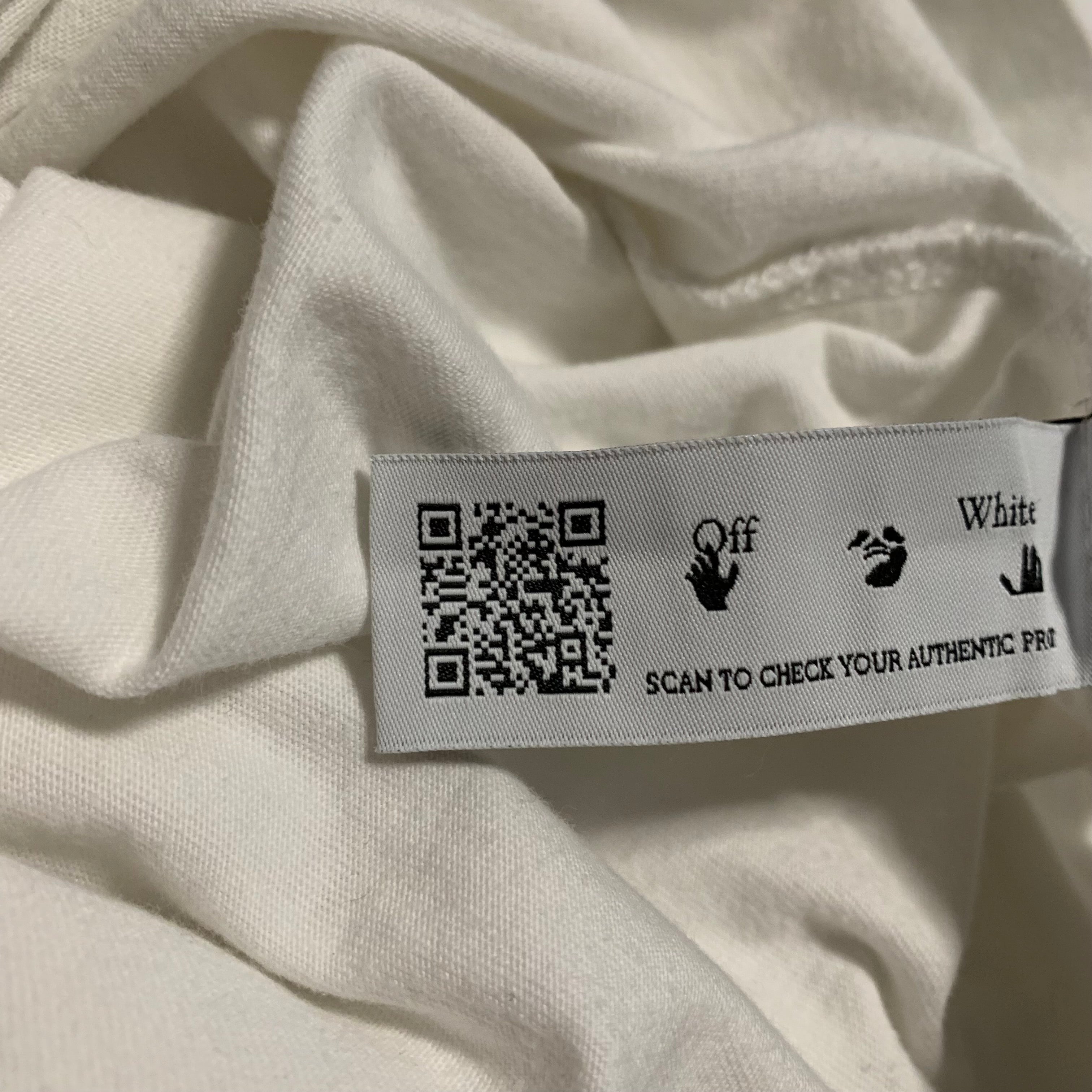 Off White Medium 70s Casual Type Logo Casual White Tee Virgil Abloh