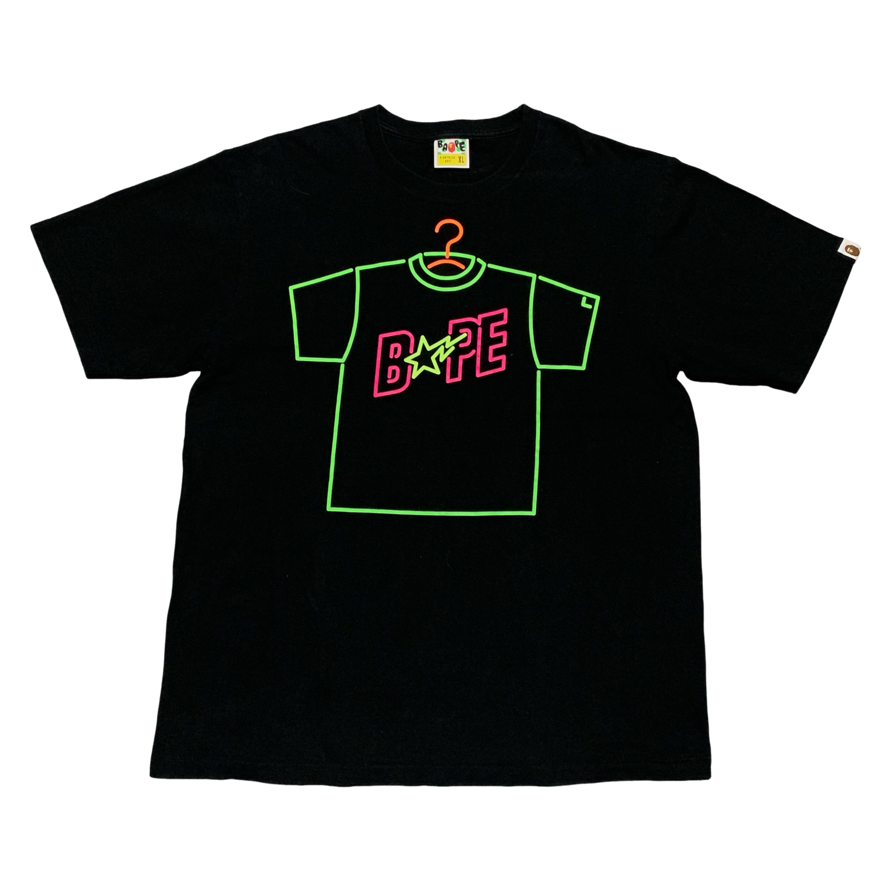 Bape XL Dover Street Market Plus Fluro Graphic Black Tee A Bathing Ape