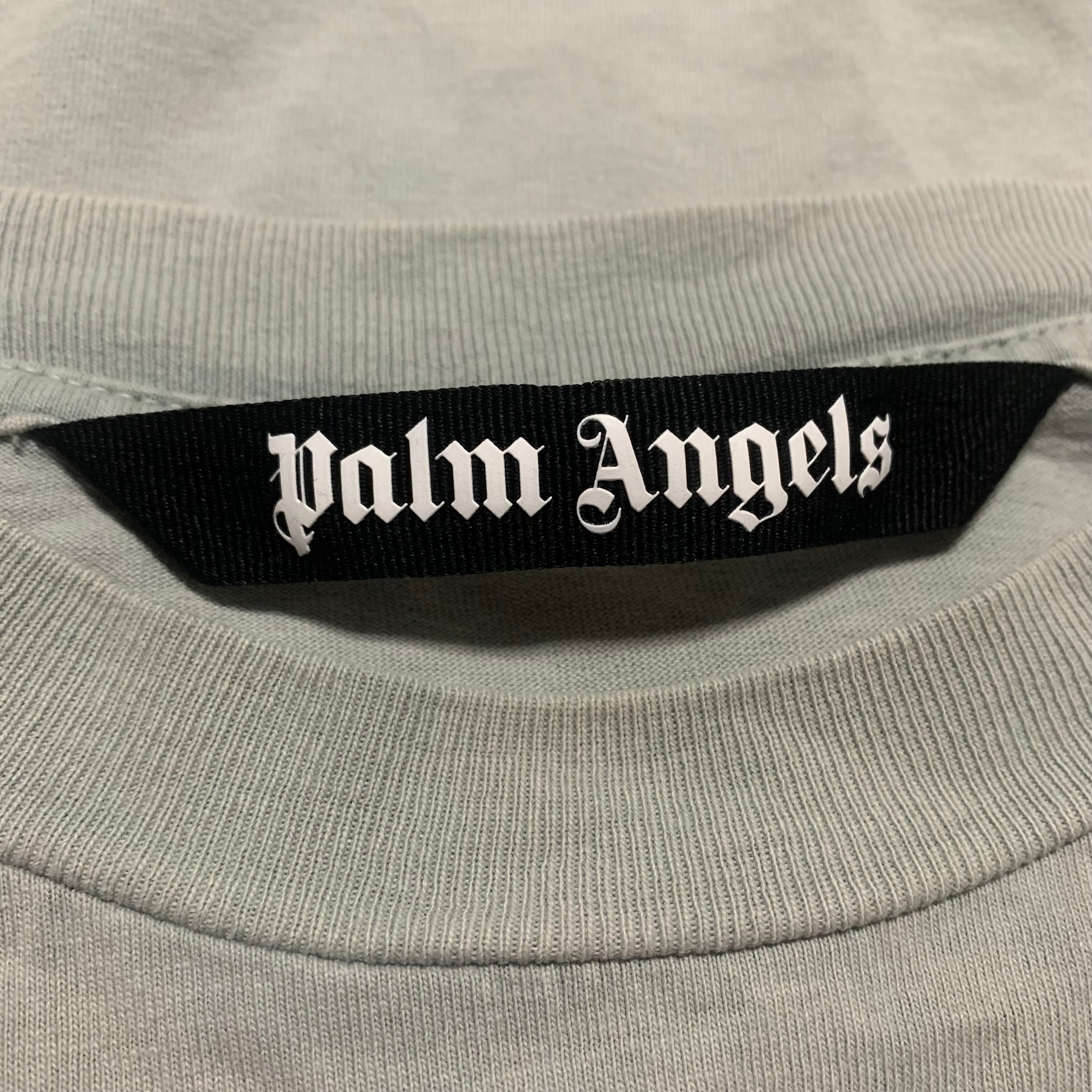 Palm Angels Medium GD Reverse Logo Light Grey Tee