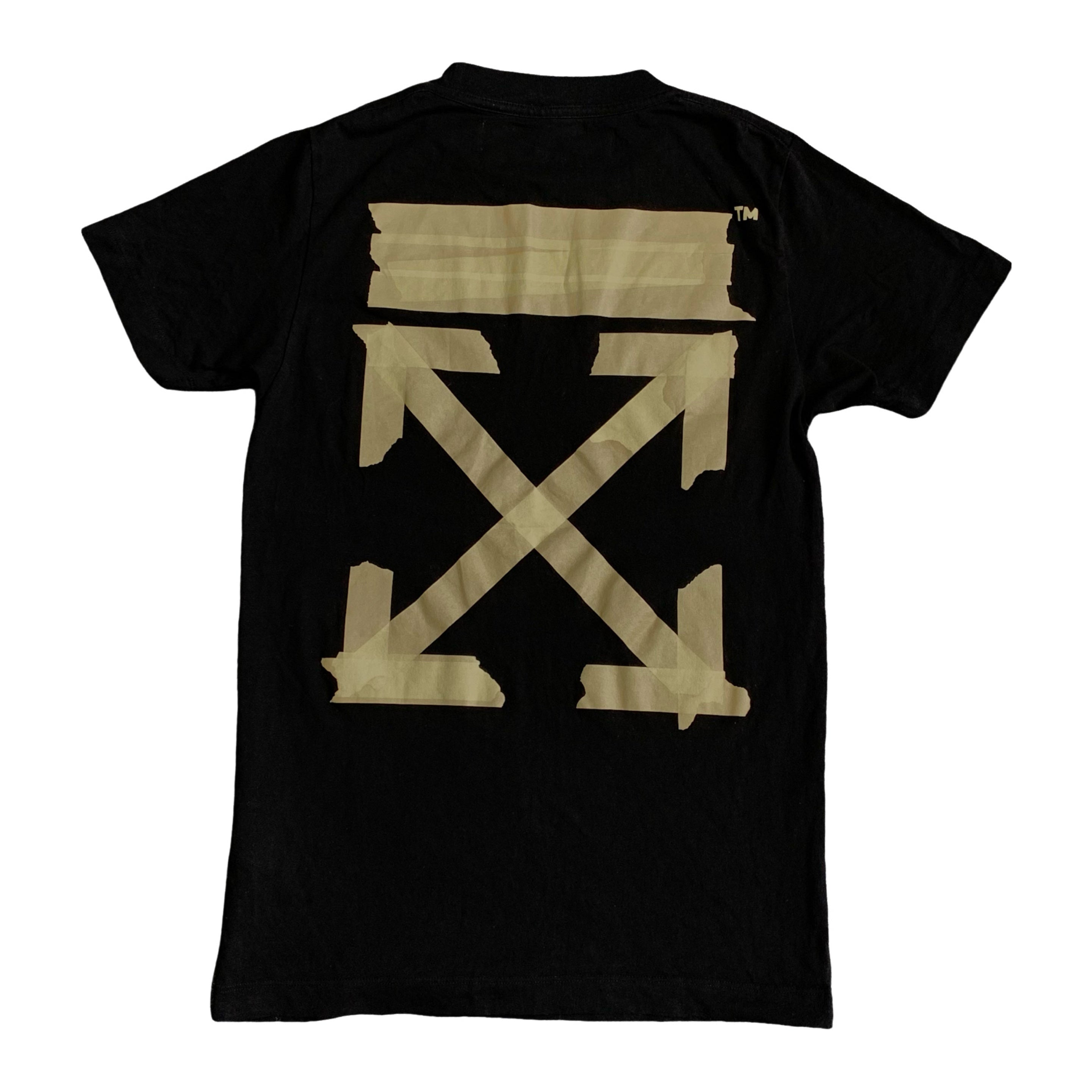 Off White XS Tee Tape Arrows Black T-Shirt Virgil Abloh