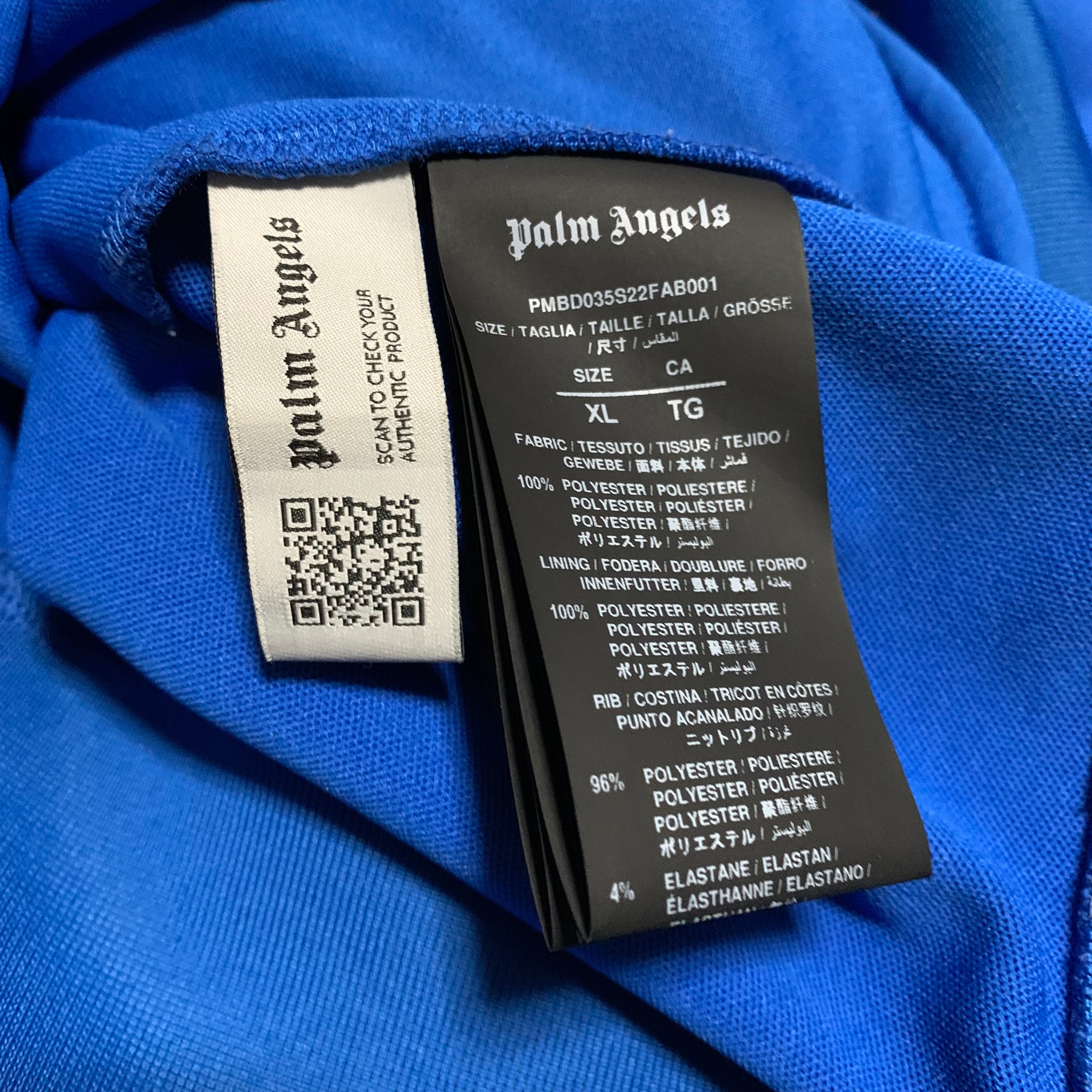 Palm Angels XL Track Jacket Electric Blue Zipped Bomber Classic 2022
