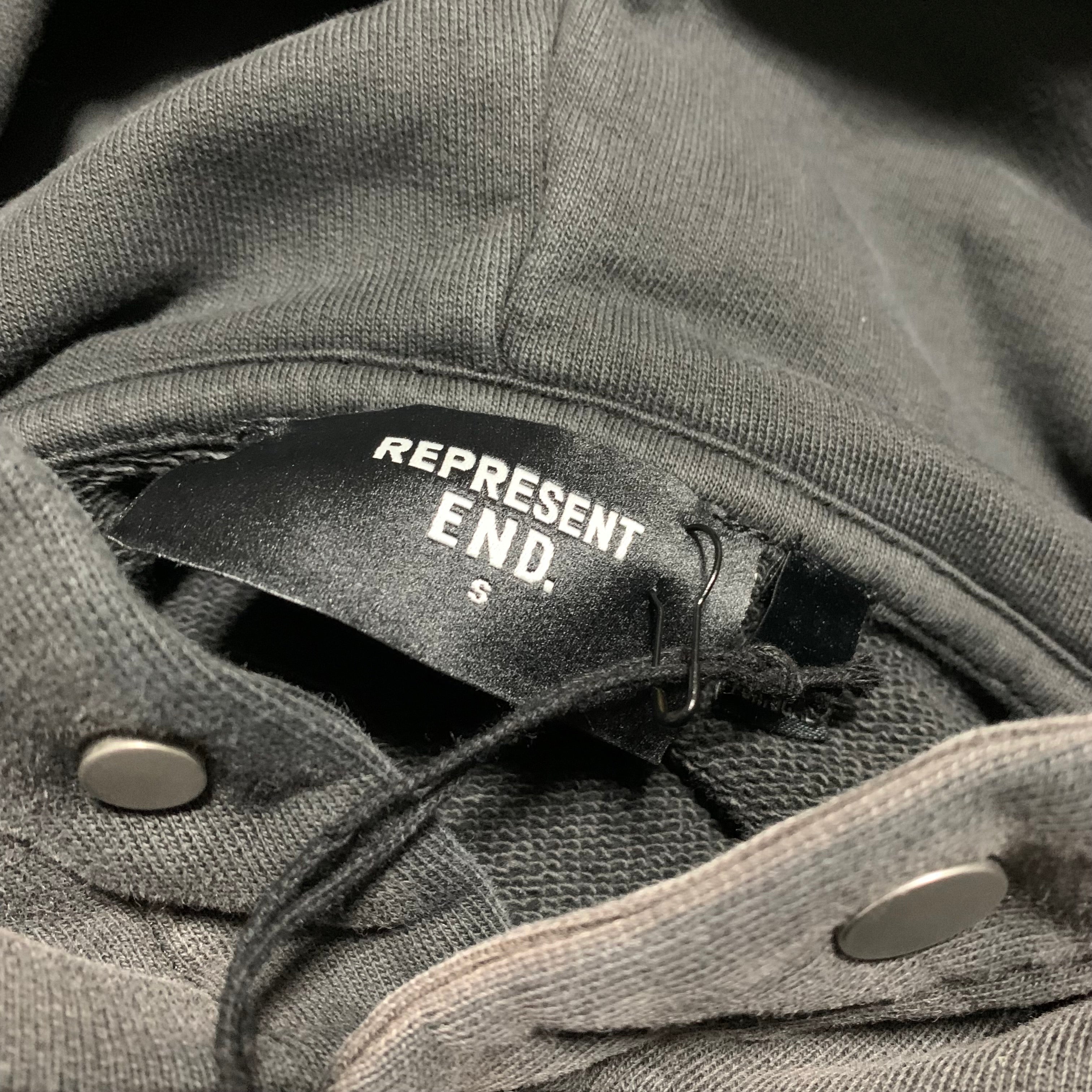 Represent Small Property Of End Stained Black Hoodie (RRP £180)