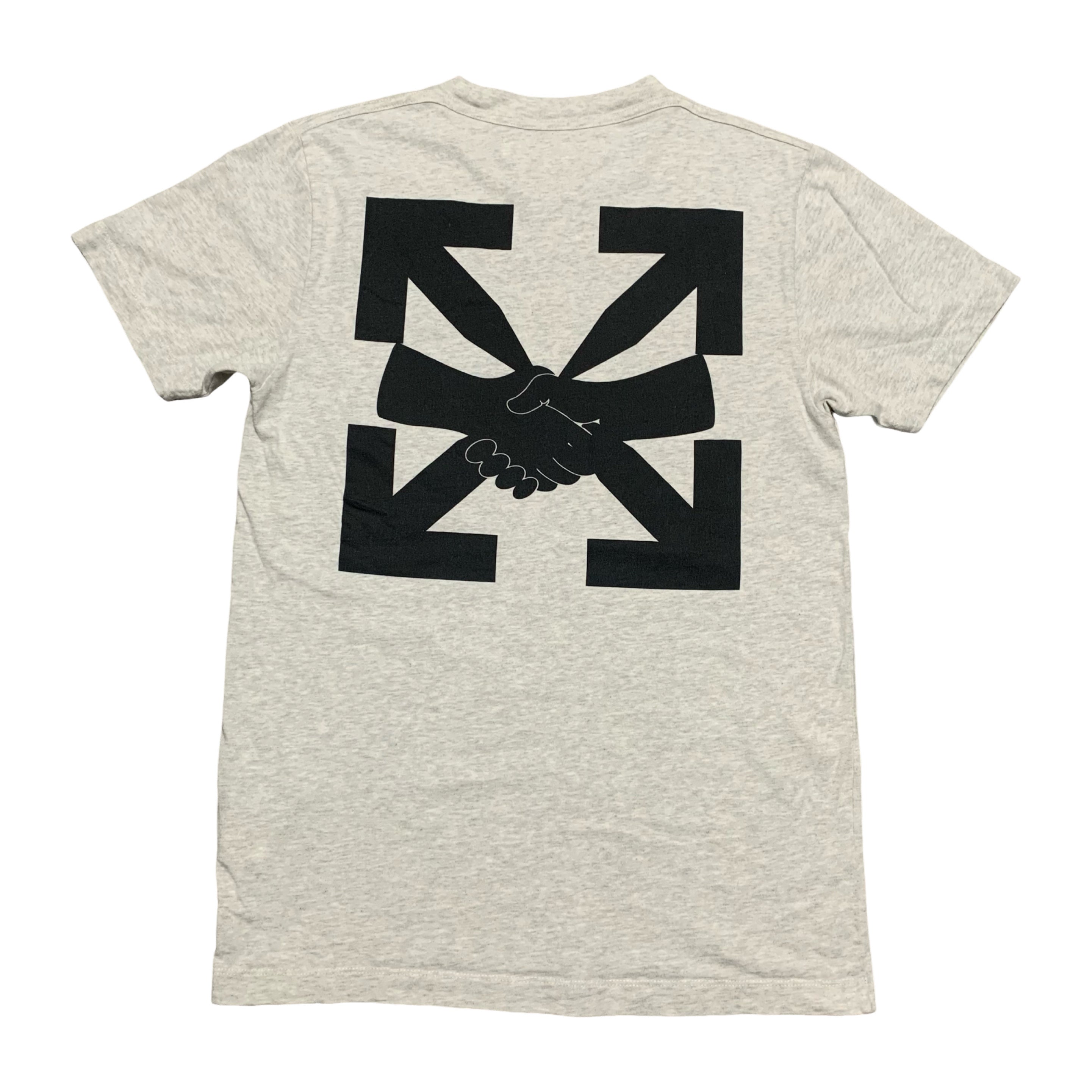 Off White Small Hand Shake Arrows Grey Tee Virgil Abloh