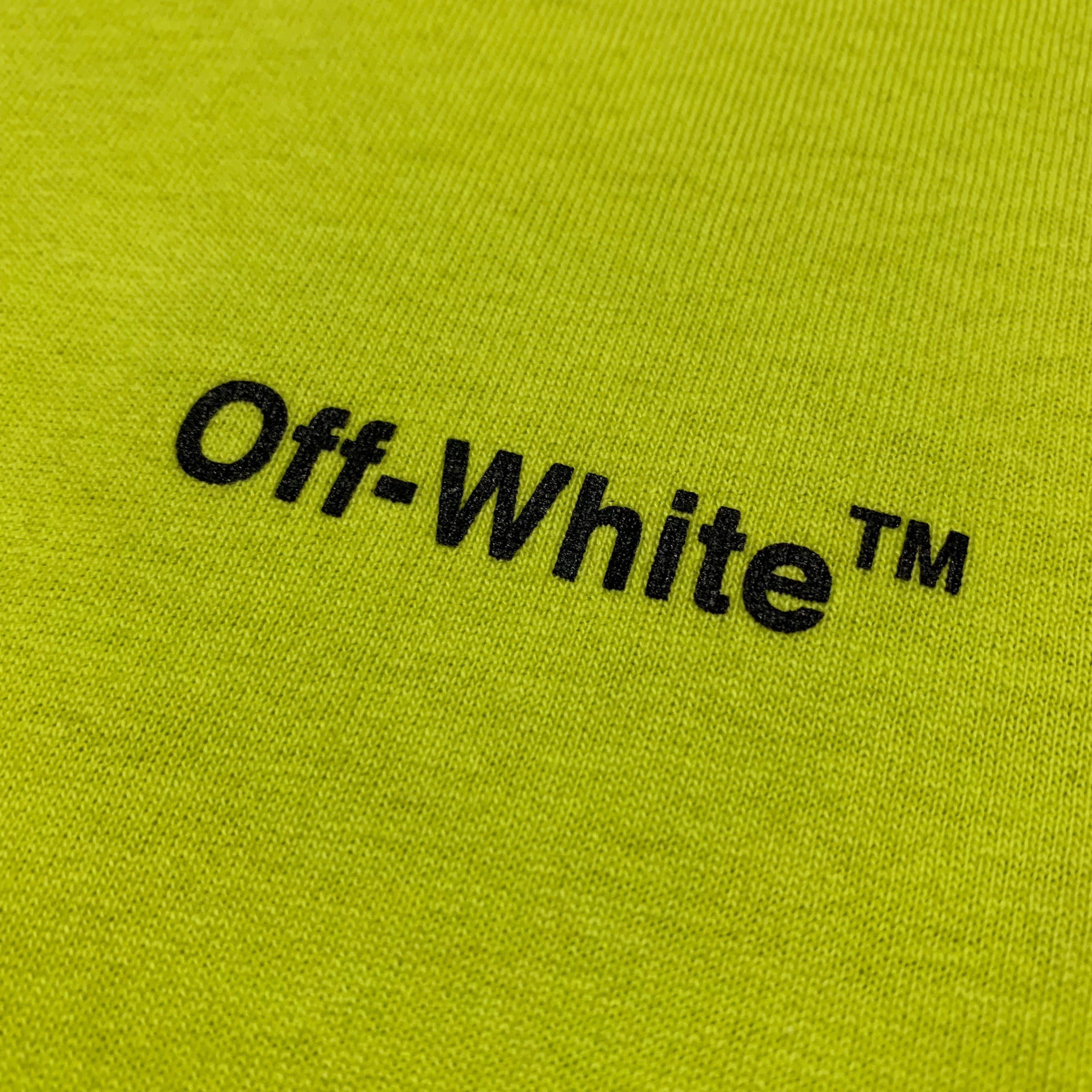 Off White Small Caravaggio Arrows Lime Yellow Tee Virgil Abloh